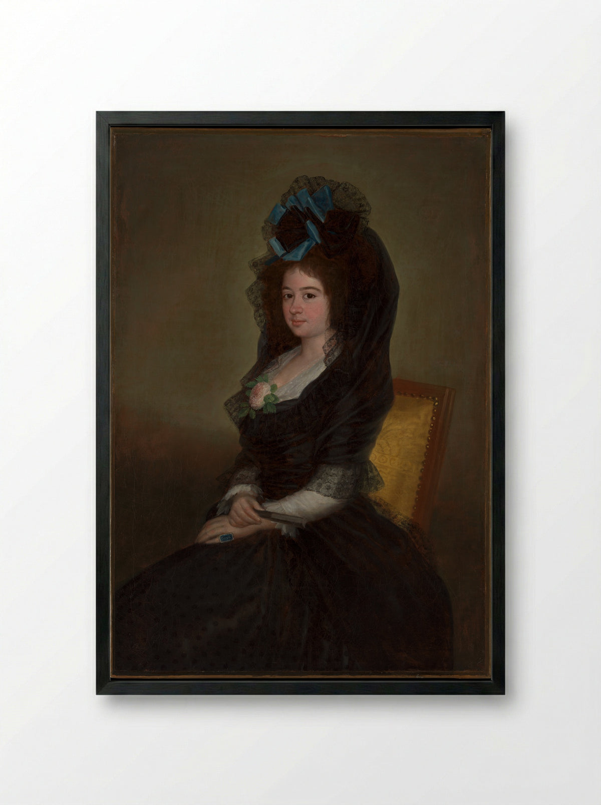 Portrait of Narcisa Barañano de Goicoechea - Francisco de Goya y Lucientes - Framed Print Black