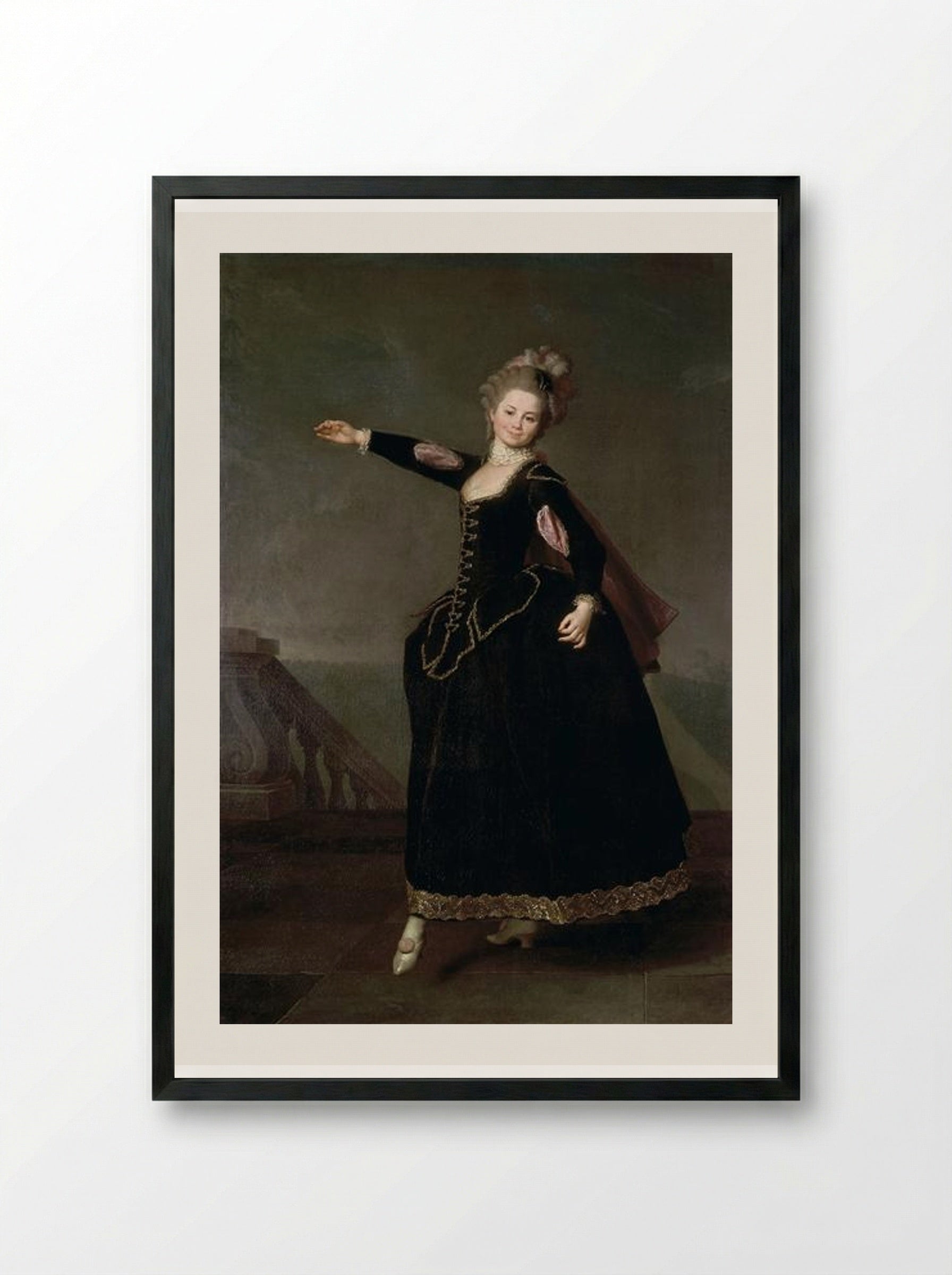 Portrait of Natalia Borshchova - Dmitry Levitzky - Framed Print Black