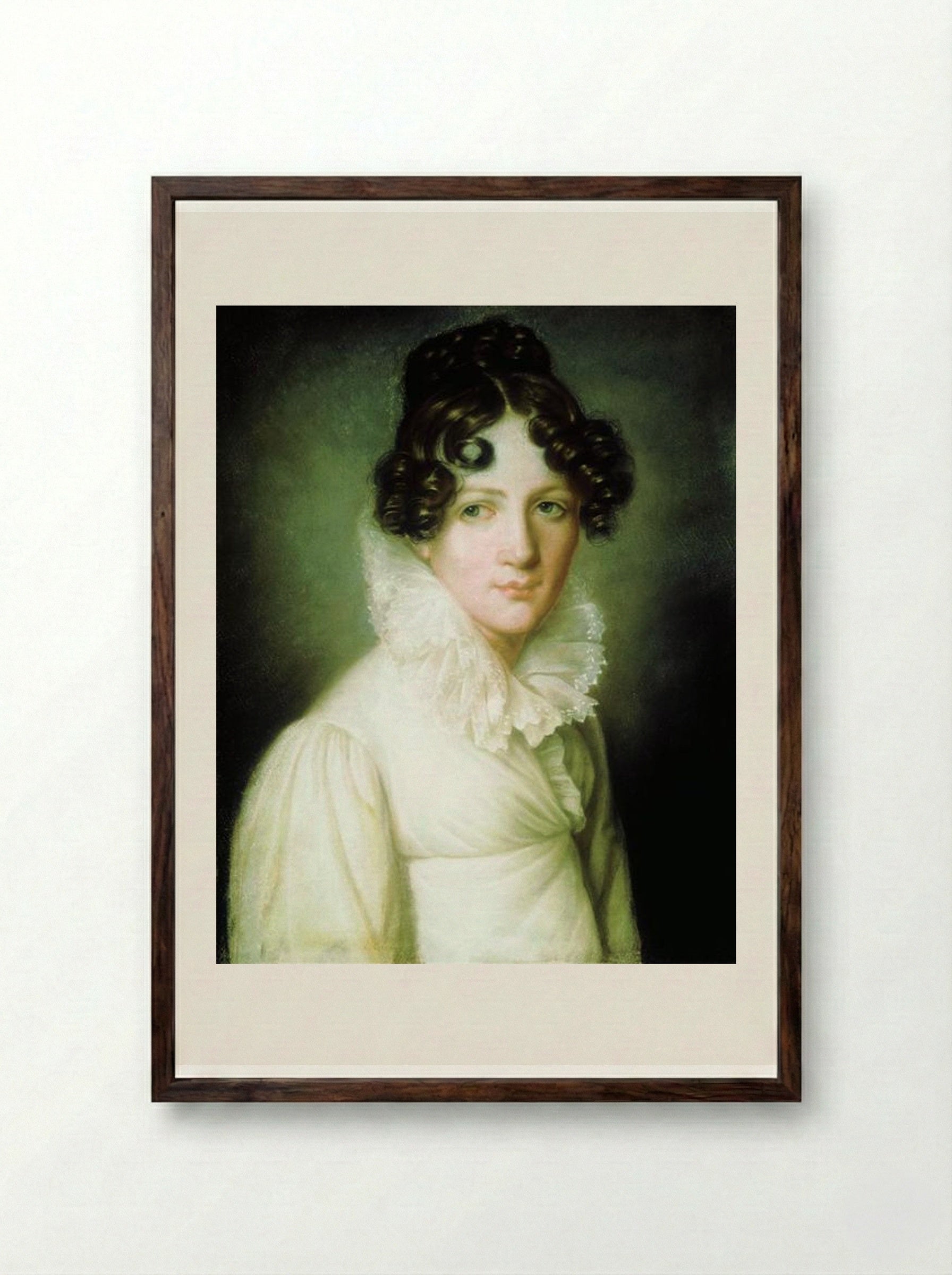 Portrait of Natalia Pavlovna Stroganova - Alexey Venetsianov - Framed Print Dark Wood