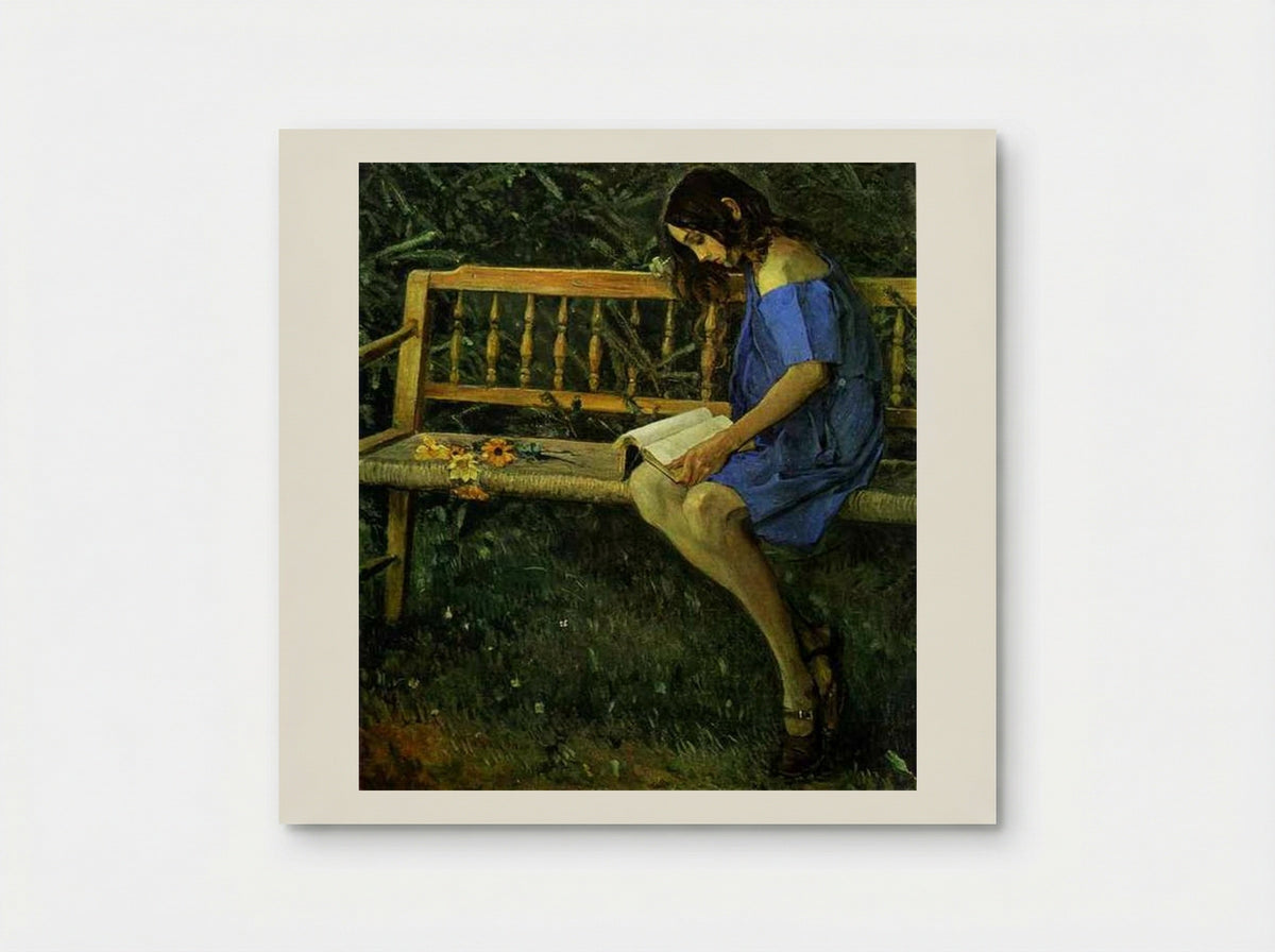 Portrait of Natasha Nesterova (On a Garden Bench) - Mikhail Nesterov - Poster