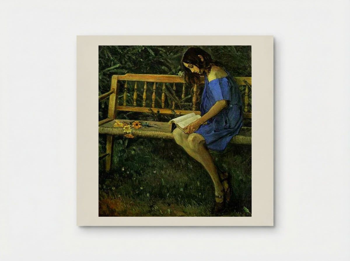 Portrait of Natasha Nesterova (On a Garden Bench) - Mikhail Nesterov - Poster