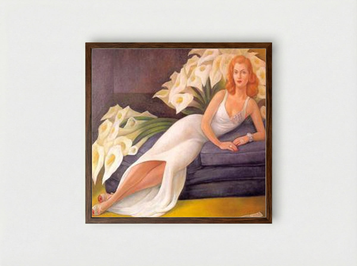 Portrait of Natasha Zakólkowa Gelman - Diego Rivera - Framed Print Dark Wood