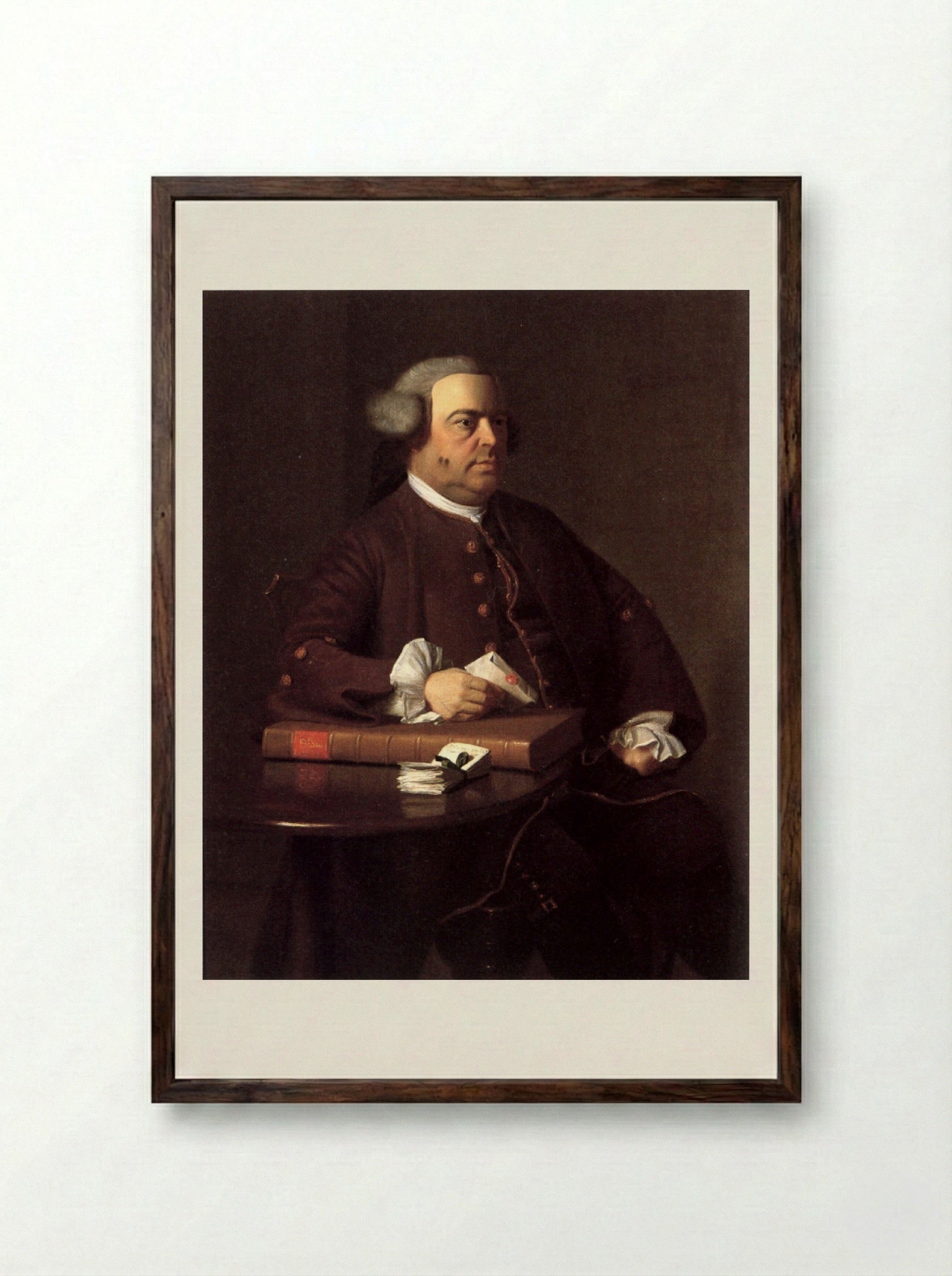 Portrait of Nathaniel Allen - John Singleton Copley - Framed Print Dark Wood