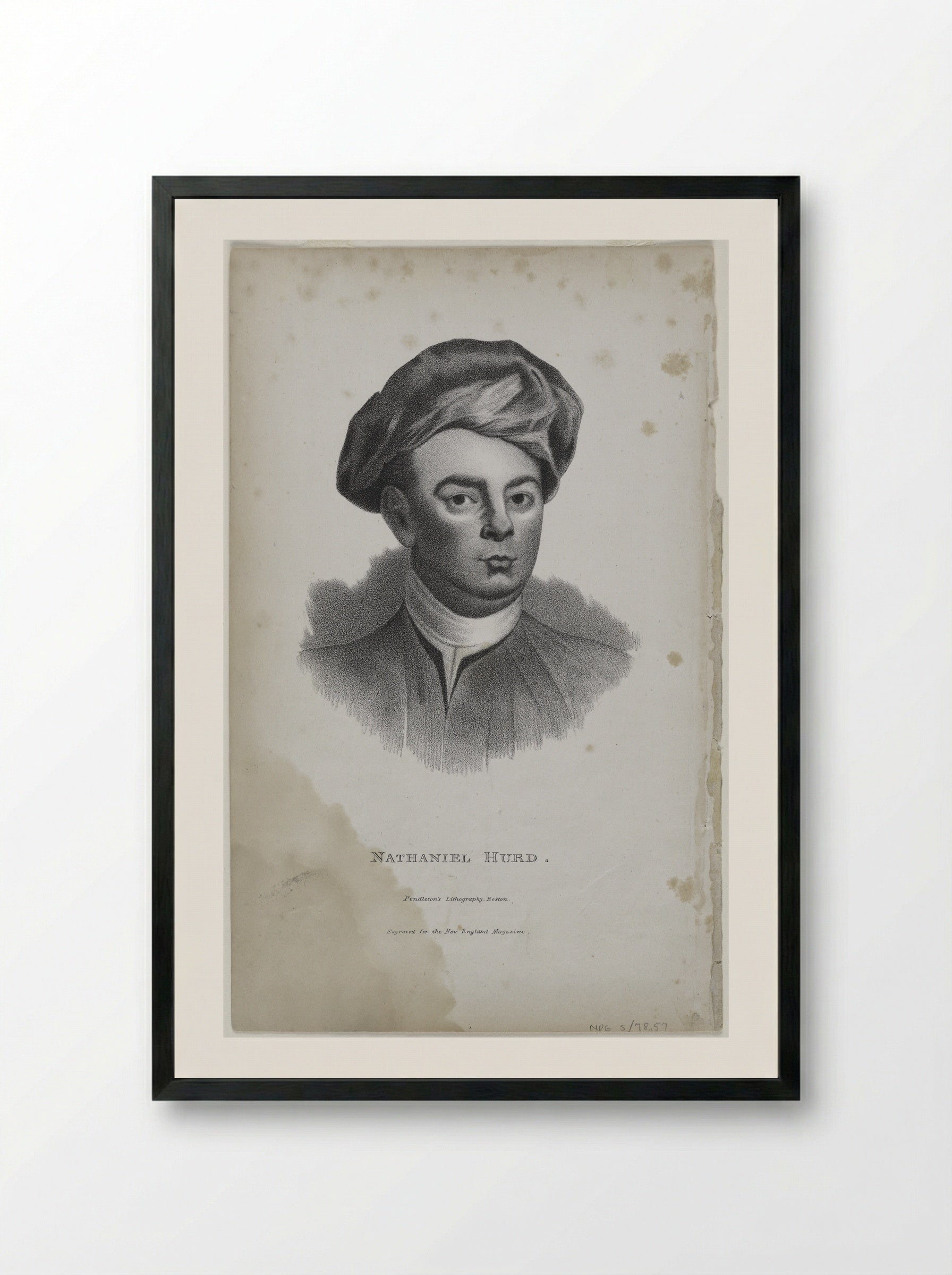 Portrait of Nathaniel Hurd - John Singleton Copley - Framed Print Black