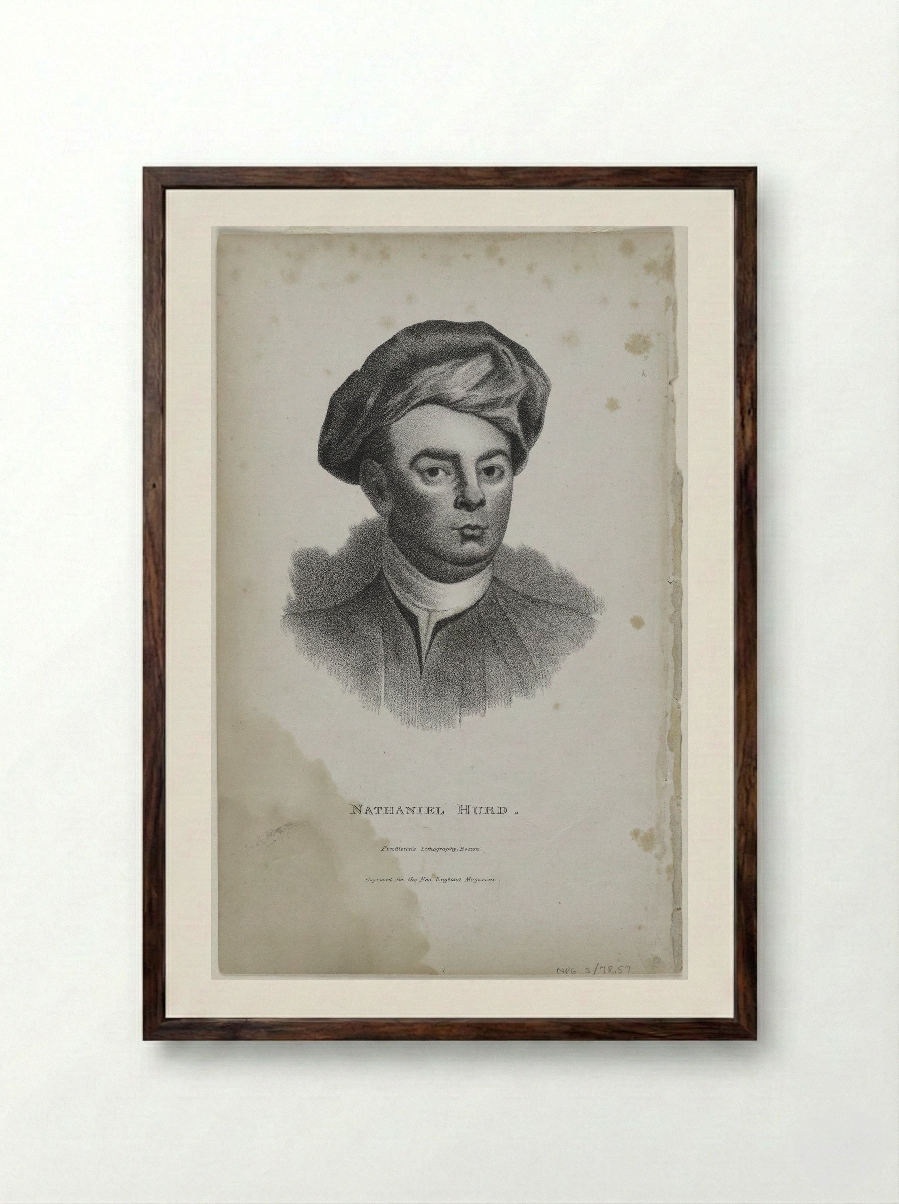 Portrait of Nathaniel Hurd - John Singleton Copley - Framed Print Dark Wood