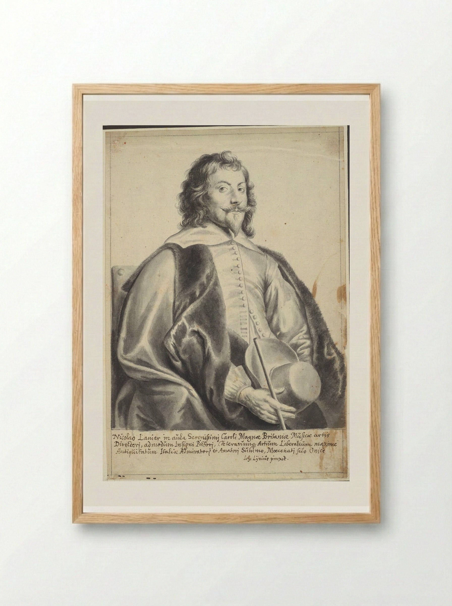 Portrait of Nicholas Lanier - Jan Lievens - Framed Print Wood