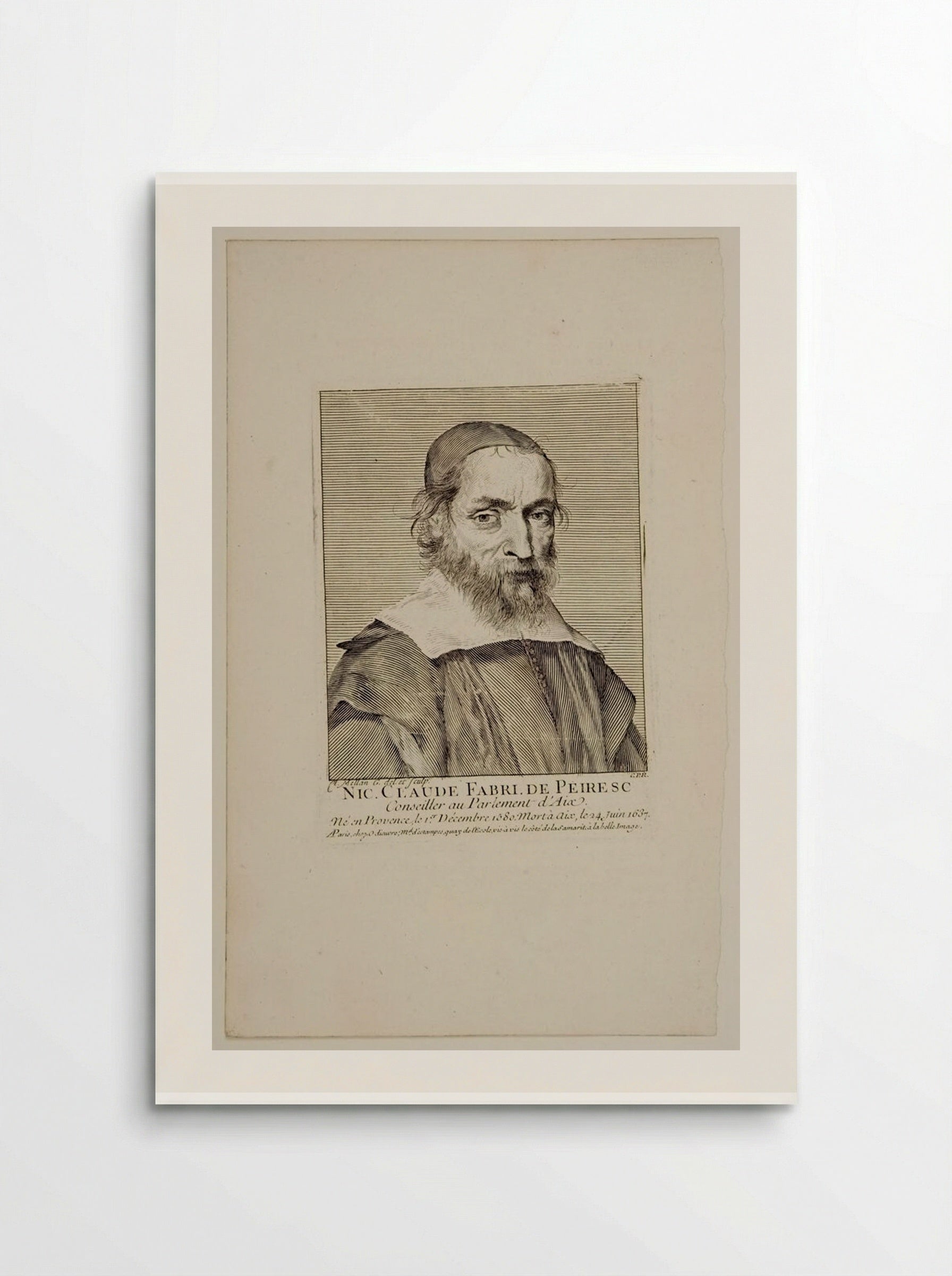 Portrait of Nicolas-Claude Fabri de Peiresc - Claude Mellan - Poster