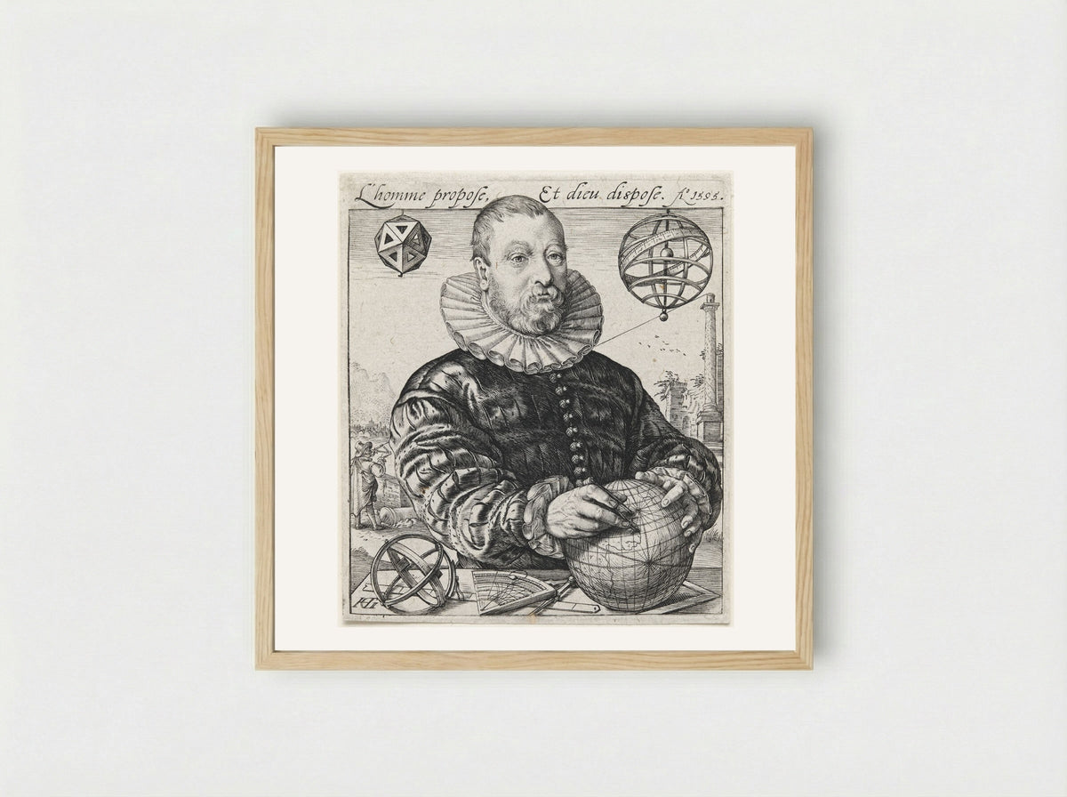 Portrait of Nicolaus Petri van Deventer - Hendrick Goltzius - Framed Print Wood