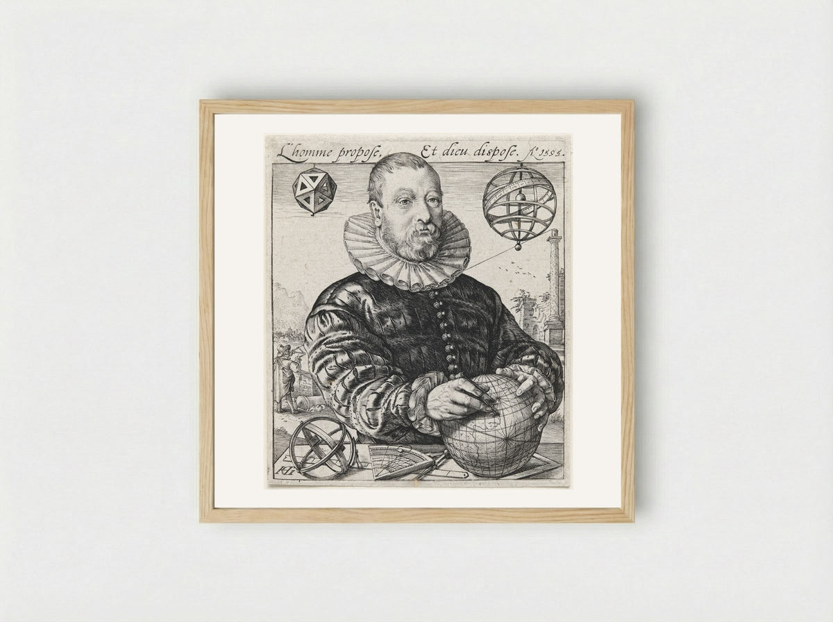 Portrait of Nicolaus Petri van Deventer - Hendrick Goltzius - Framed Print Wood