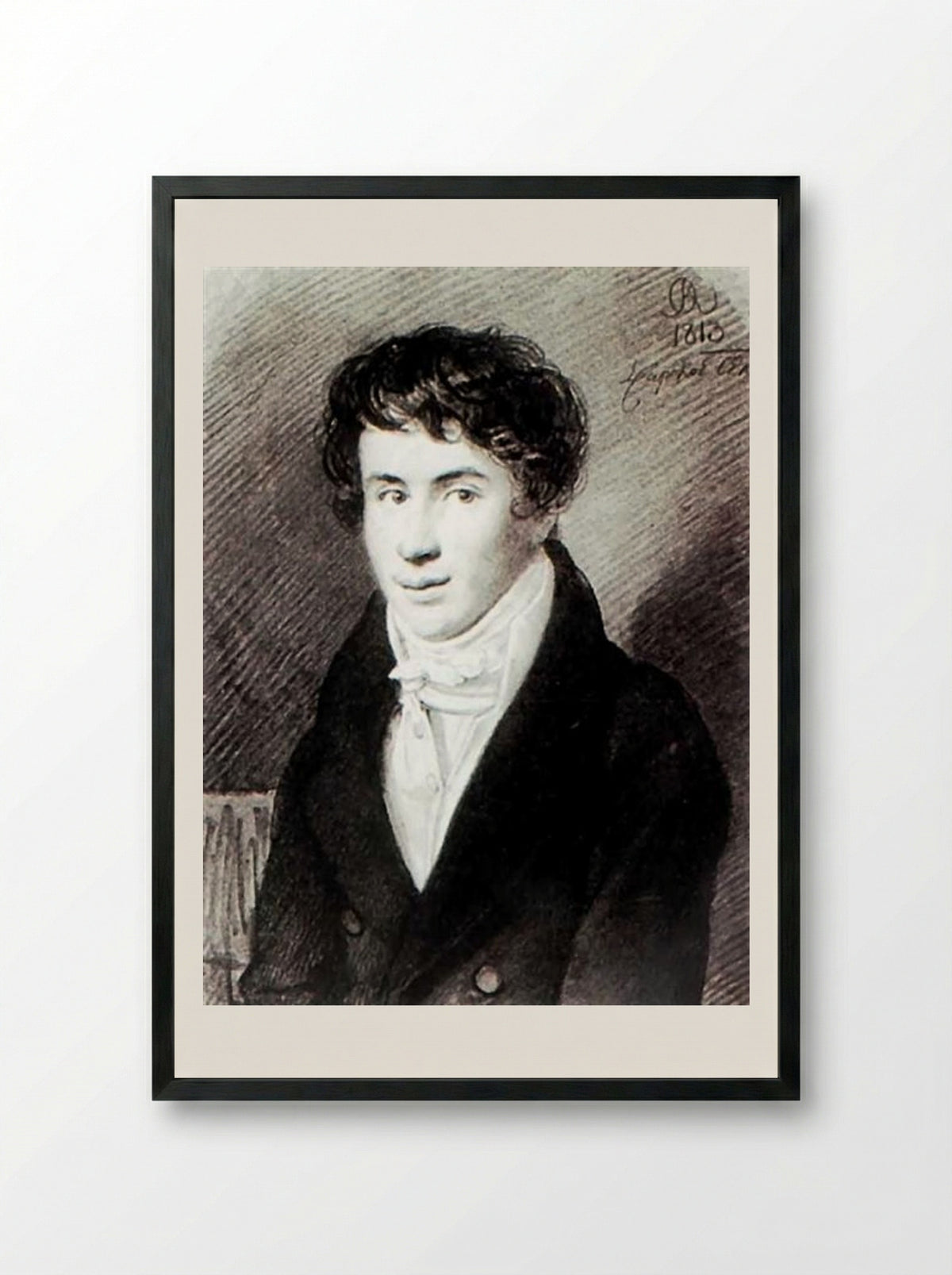 Portrait of Nikita Muraviev - Orest Kiprensky - Framed Print Black