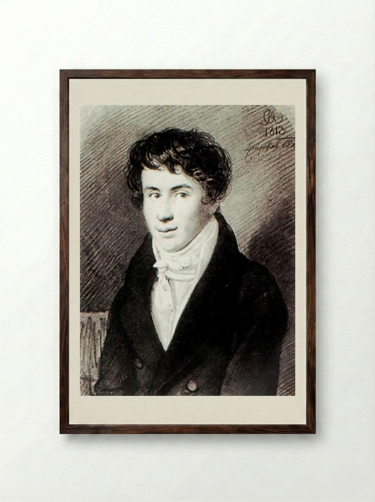 Portrait of Nikita Muraviev - Orest Kiprensky - Framed Print Dark Wood