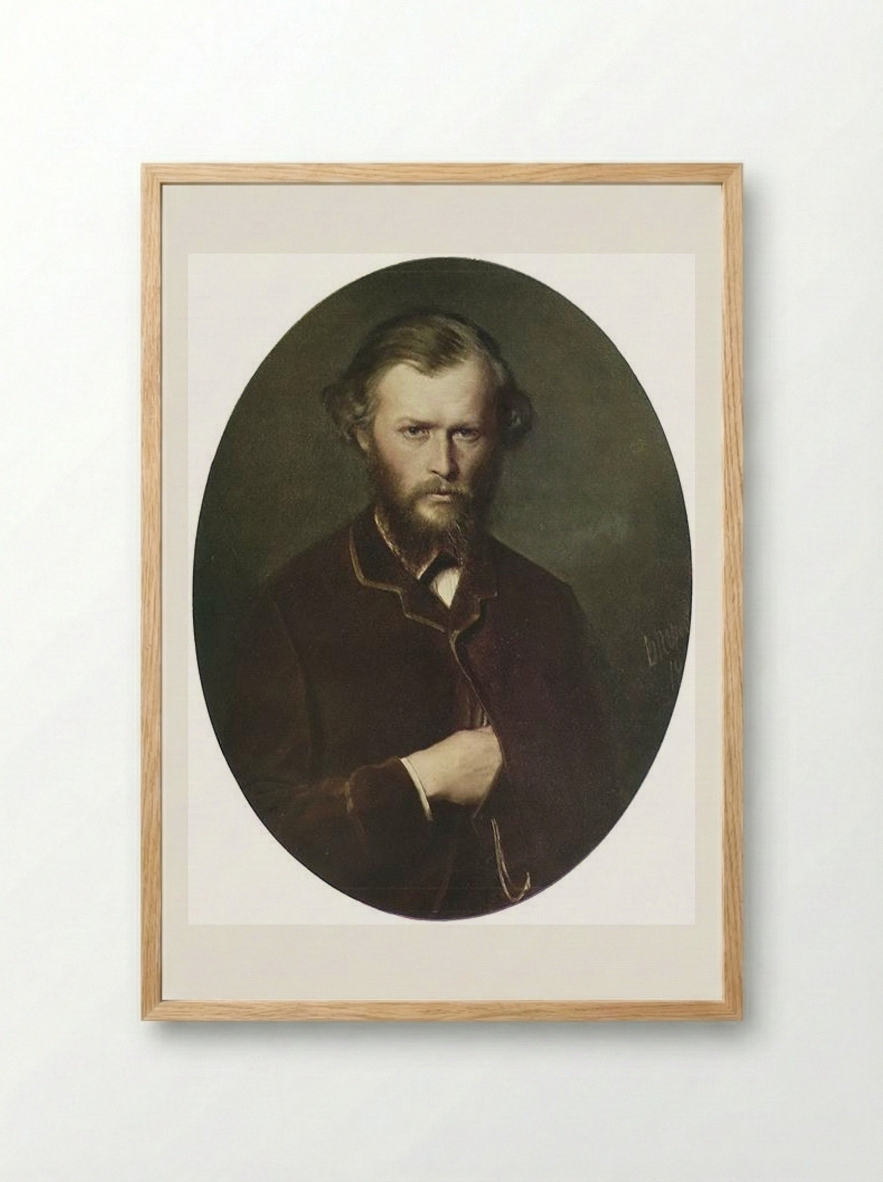Portrait of Nikolai Lanin - Vasily Perov - Framed Print Wood