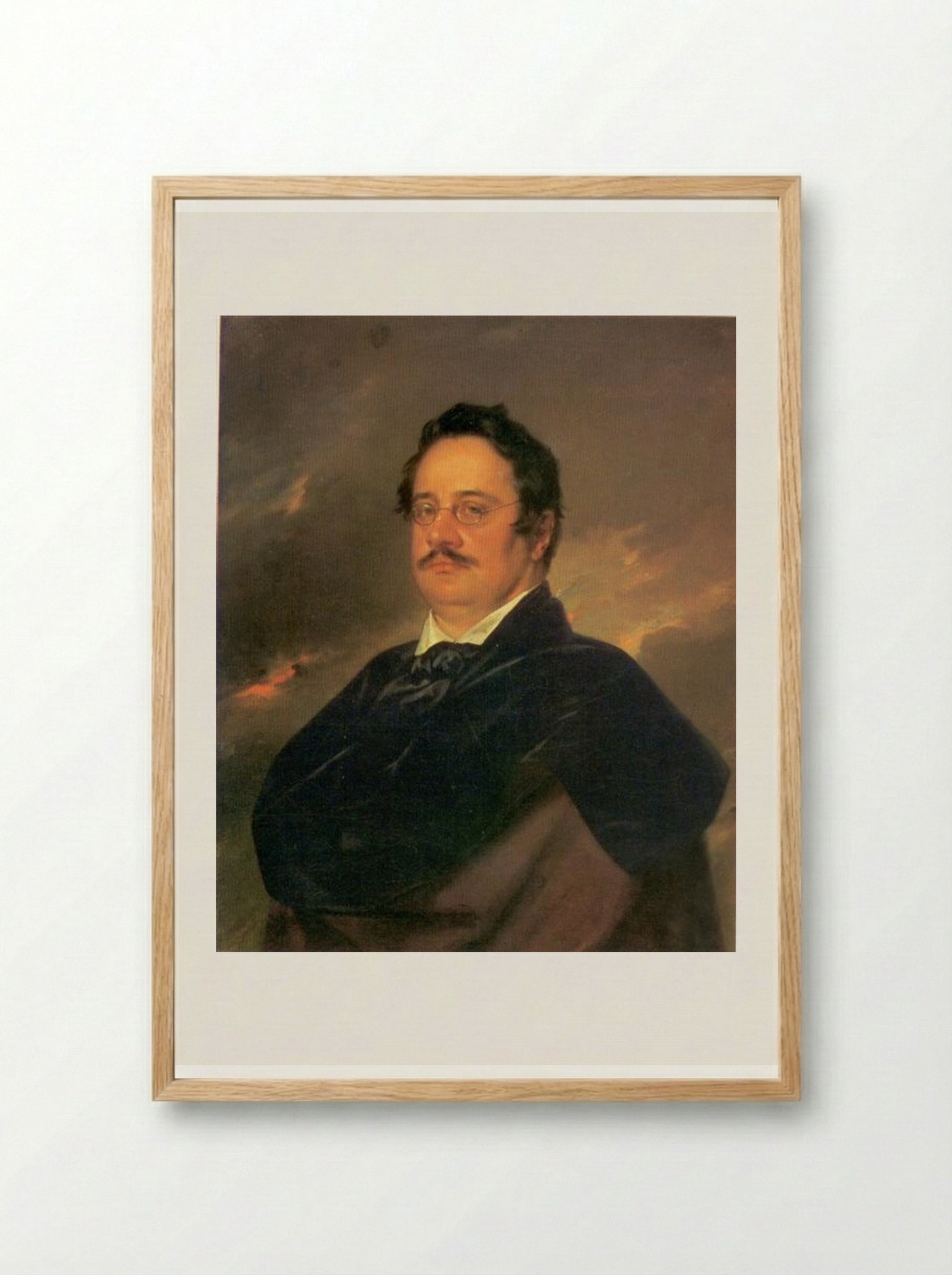 Portrait of Nikolai Nikolayevich Raevsky - Vasily Tropinin - Framed Print Wood