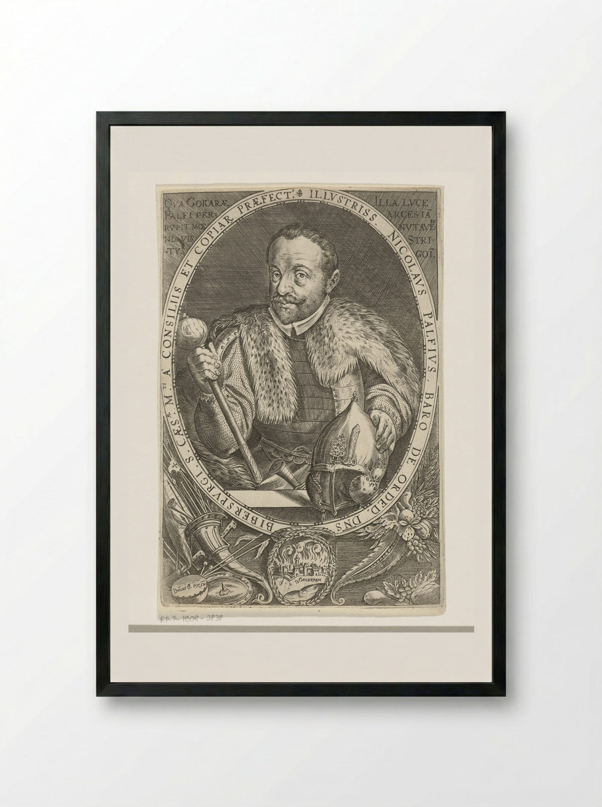 Portrait of Nikolaus Pálffy, Baron of Erdőd - Dominicus Custos - Framed Print Black