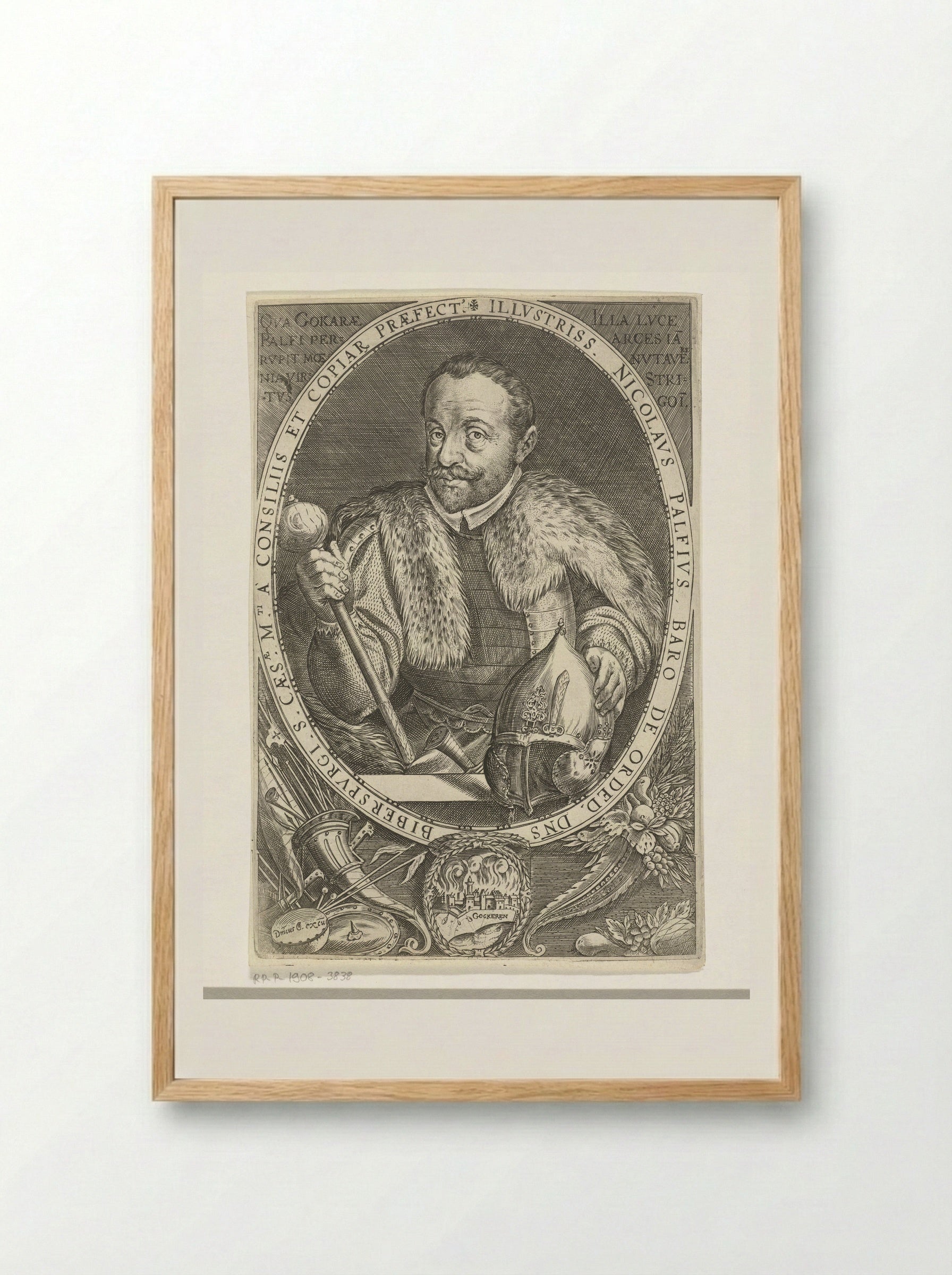 Portrait of Nikolaus Pálffy, Baron of Erdőd - Dominicus Custos - Framed Print Wood