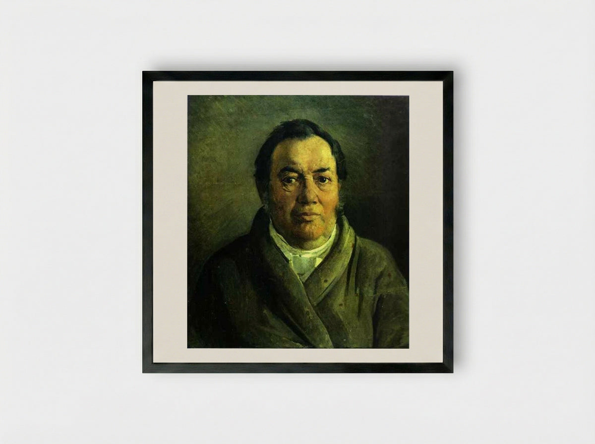 Portrait of Nikolay O. Ge - Nikolai Ge - Framed Print Black