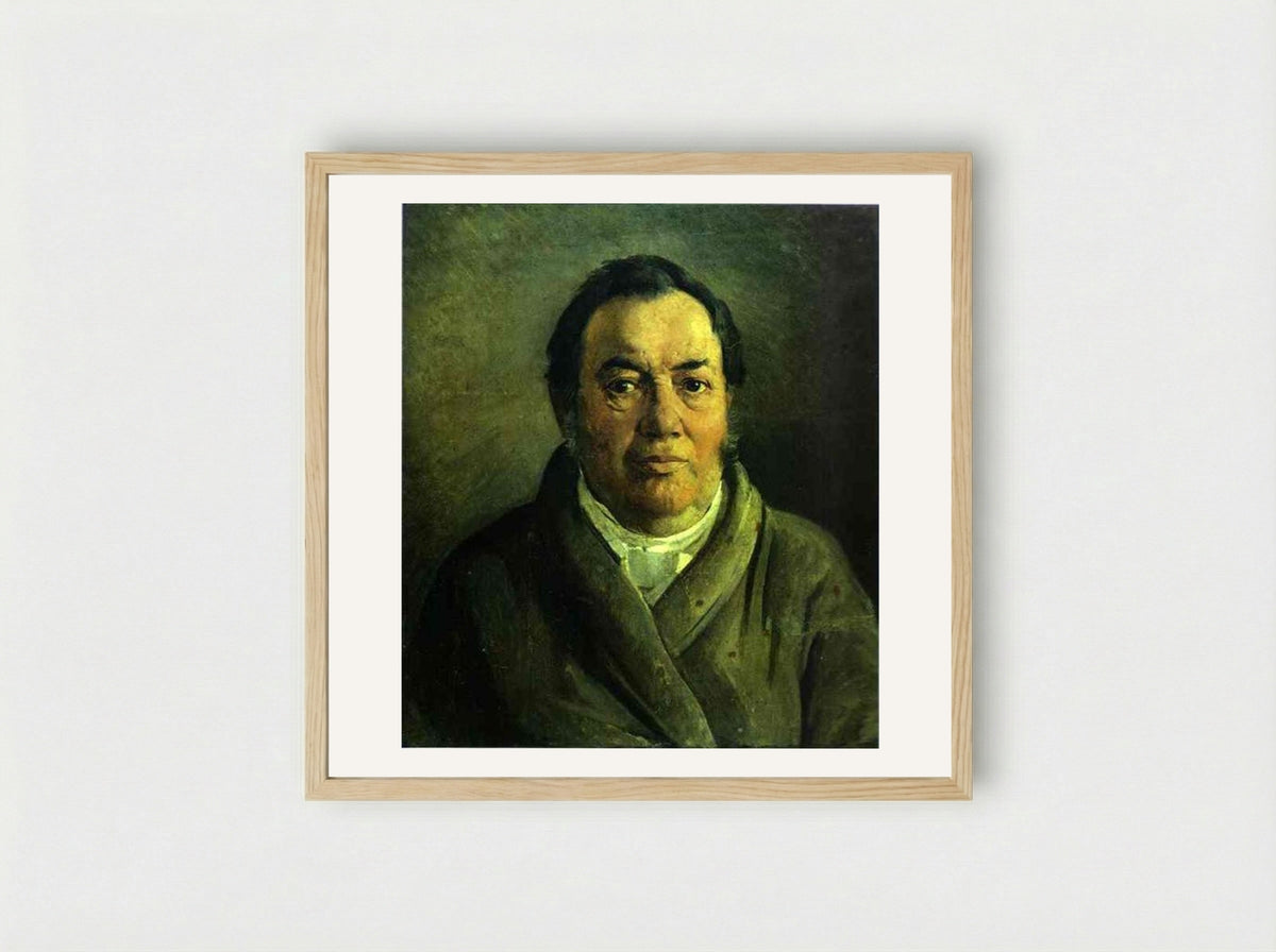 Portrait of Nikolay O. Ge - Nikolai Ge - Framed Print Wood