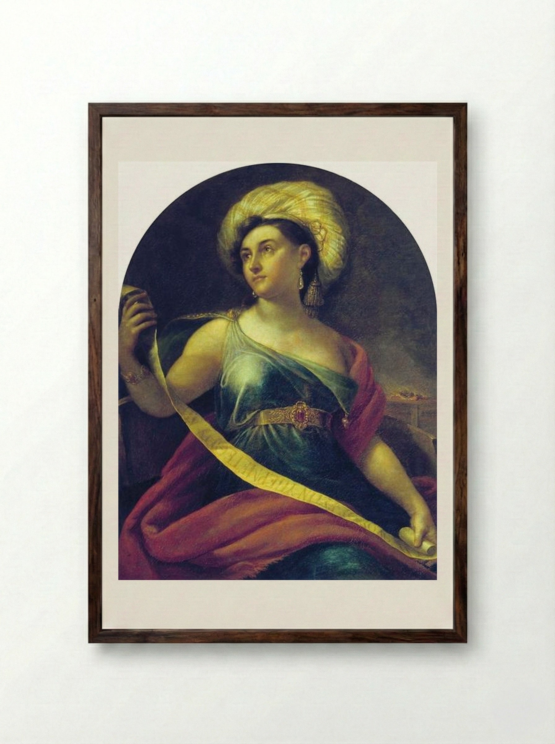 Portrait of Nimfodora Semenova - Orest Kiprensky - Framed Print Dark Wood