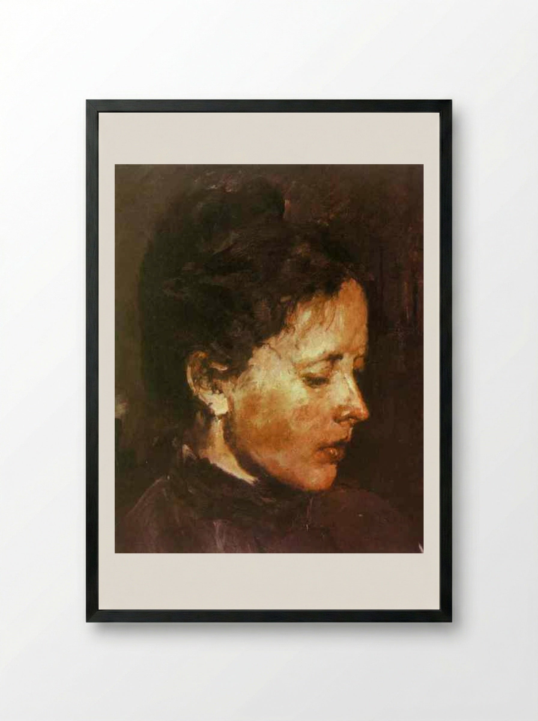 Portrait of Olga Serova - Valentin Serov - Framed Print Black