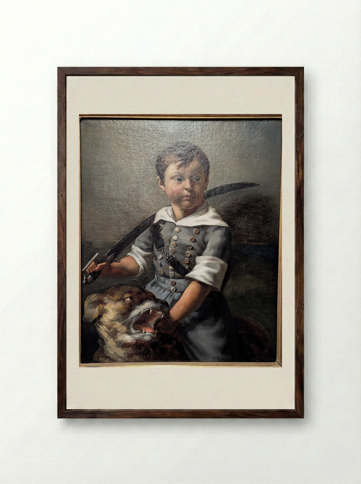 Portrait of Olivier Bro - Théodore Géricault - Framed Print Dark Wood