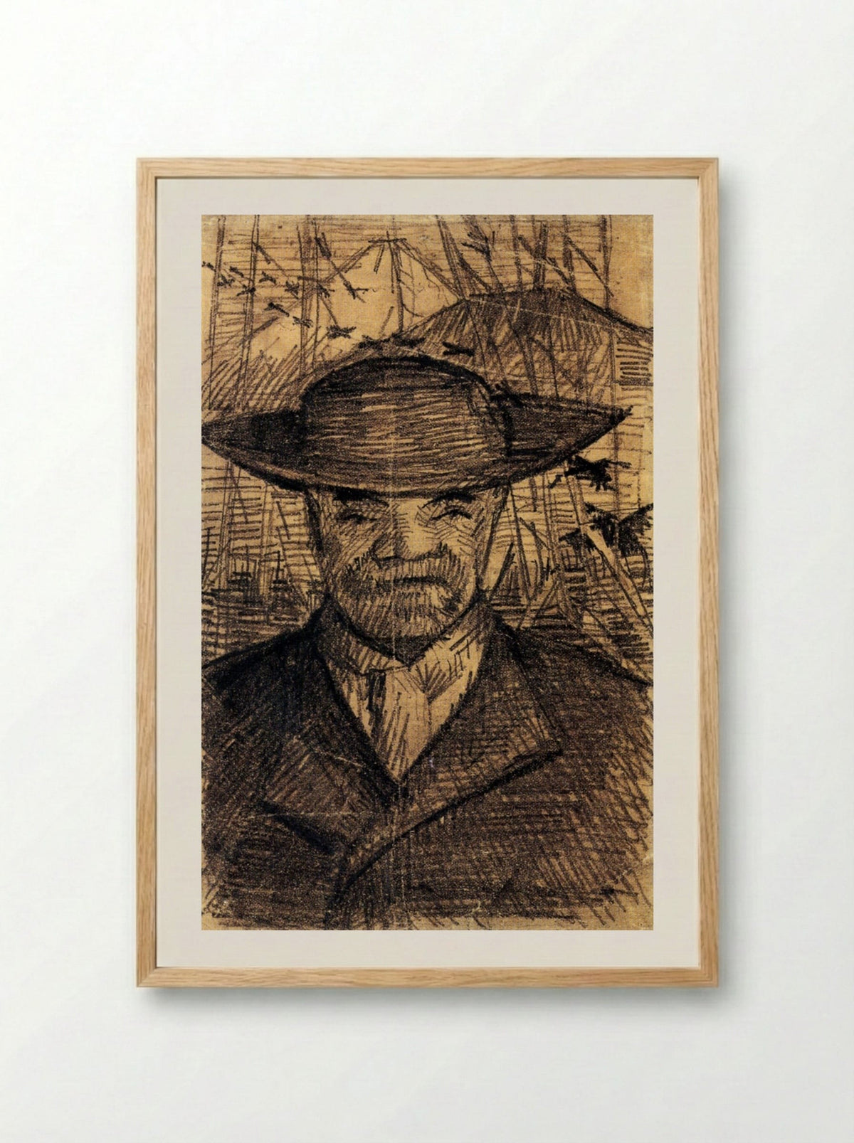 Portrait of Père Tanguy - Vincent van Gogh - Framed Print Wood