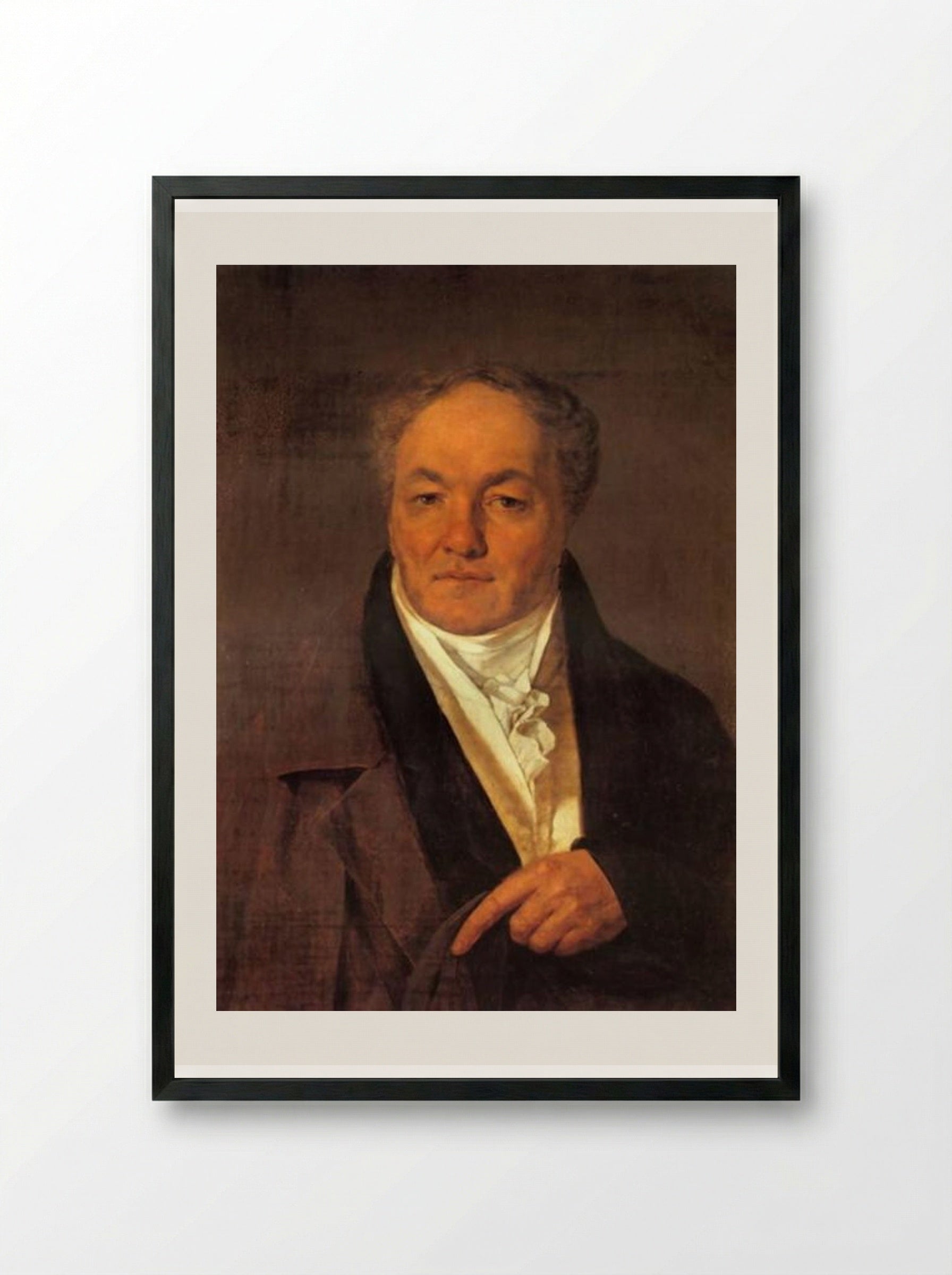 Portrait of P. I. Milyukov - Alexey Venetsianov - Framed Print Black