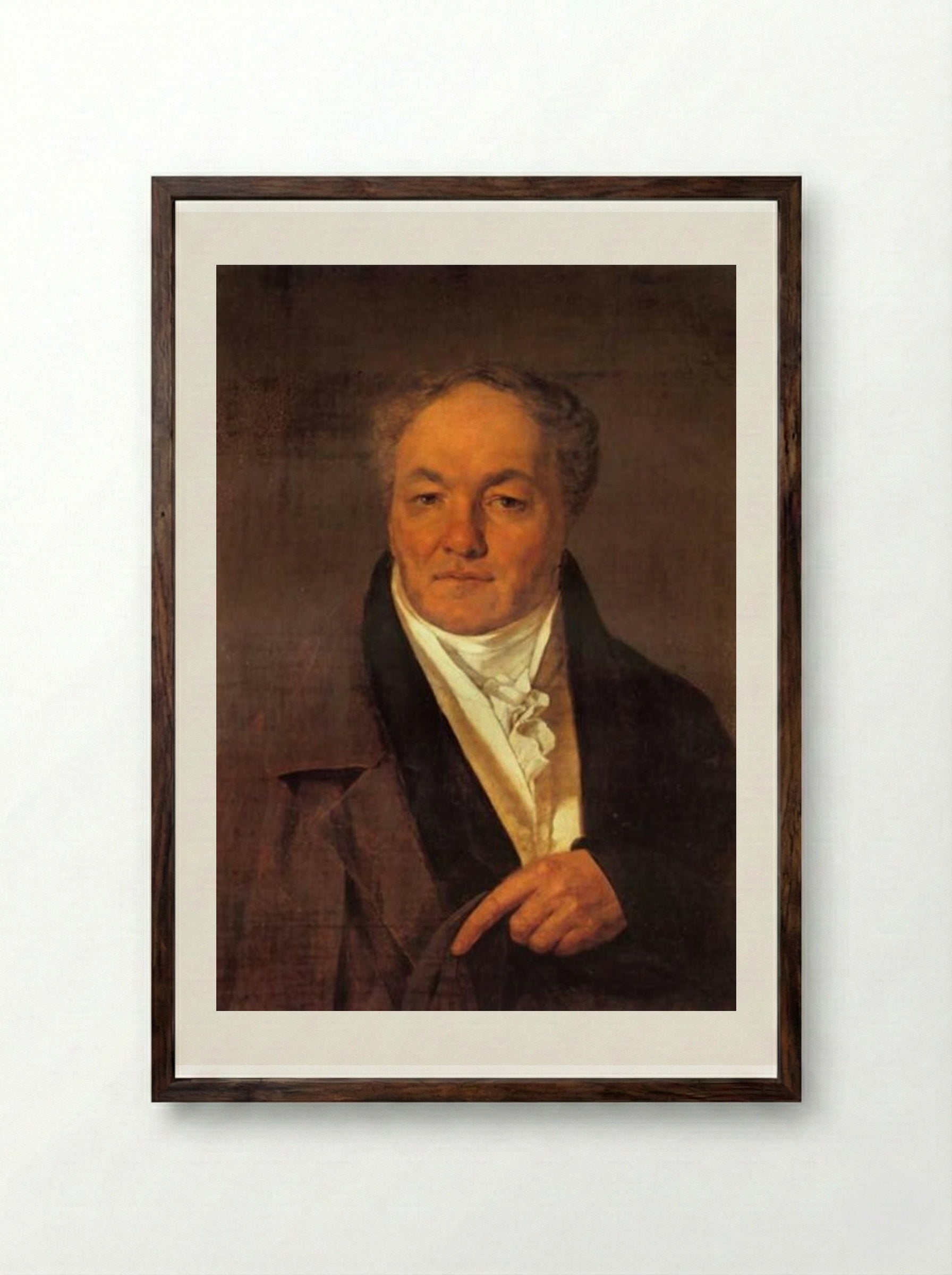Portrait of P. I. Milyukov - Alexey Venetsianov - Framed Print Dark Wood