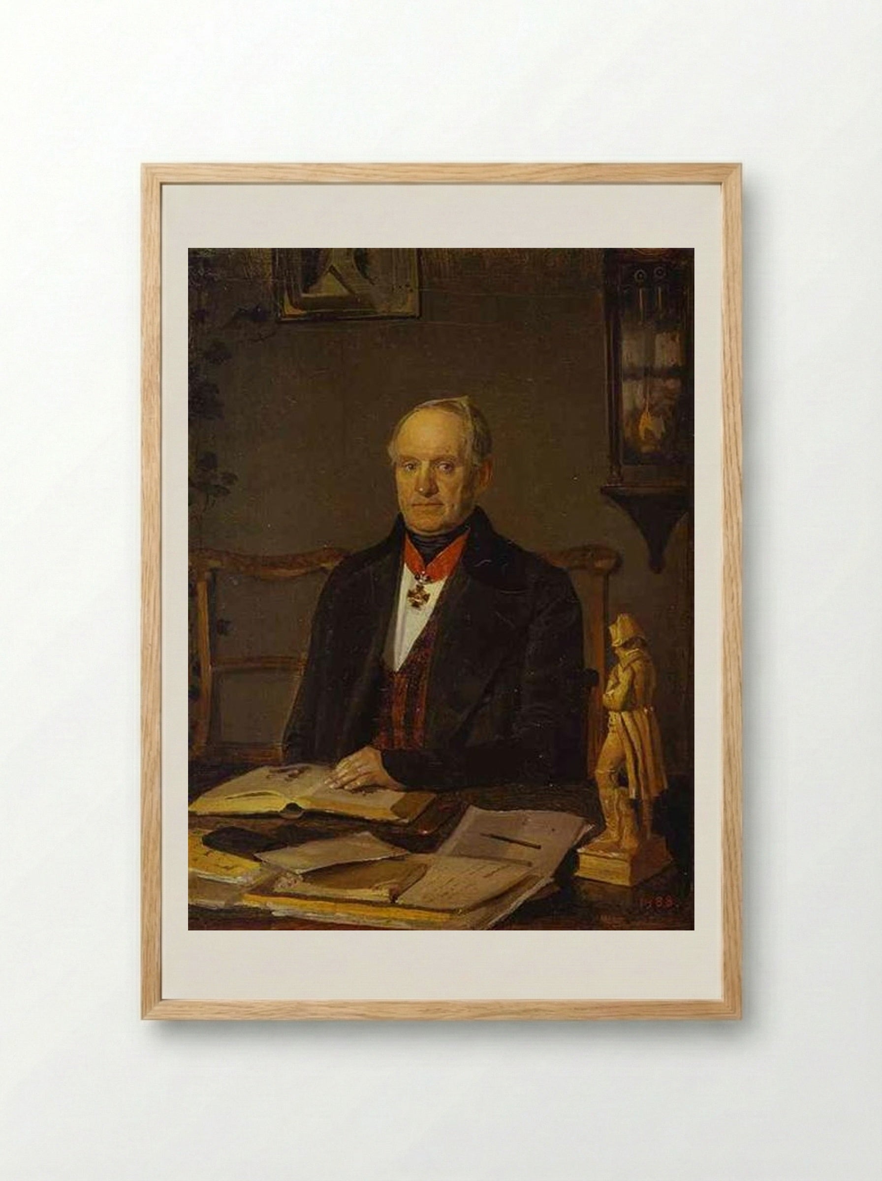 Portrait of P. V. Zhdanovich - Pavel Fedotov - Framed Print Wood
