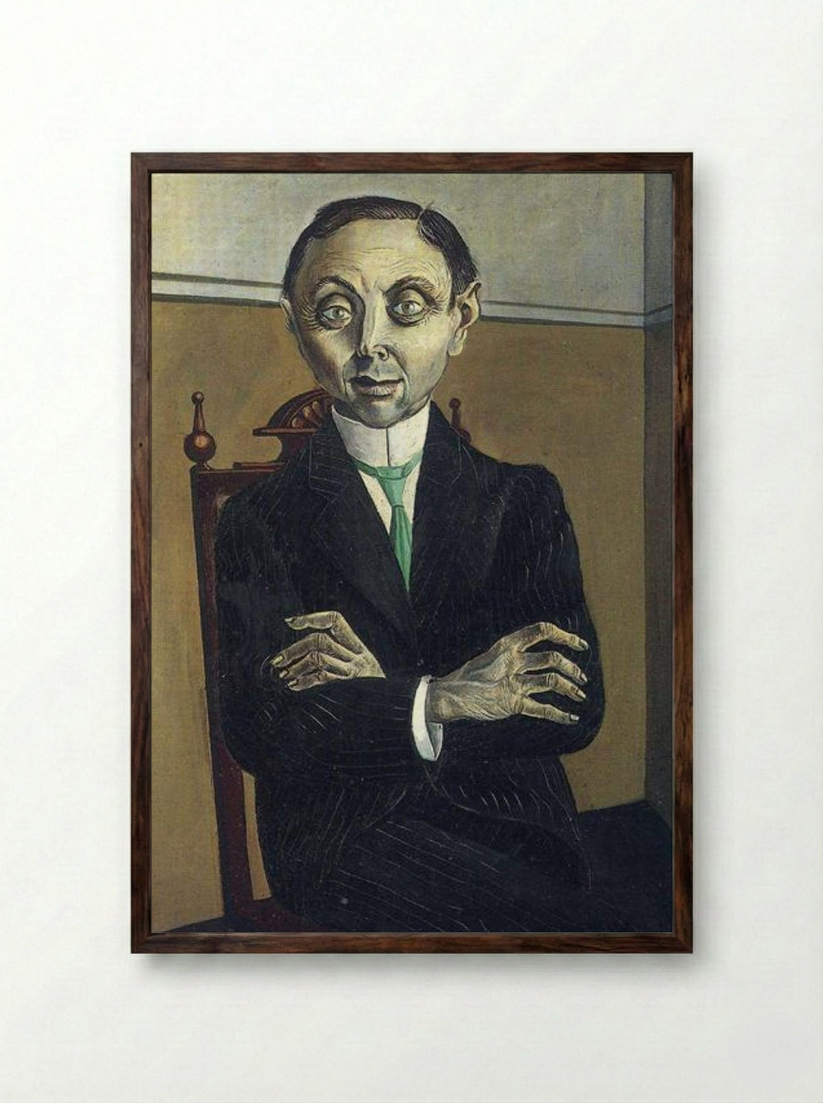 Portrait of Paul F. Schmidt - Otto Dix - Framed Print Dark Wood