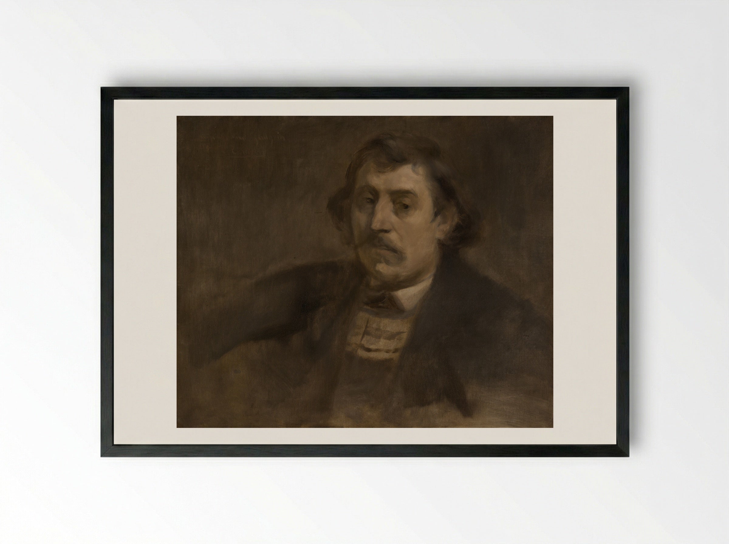 Portrait of Paul Gauguin - Eugène Carrière - Framed Print Black