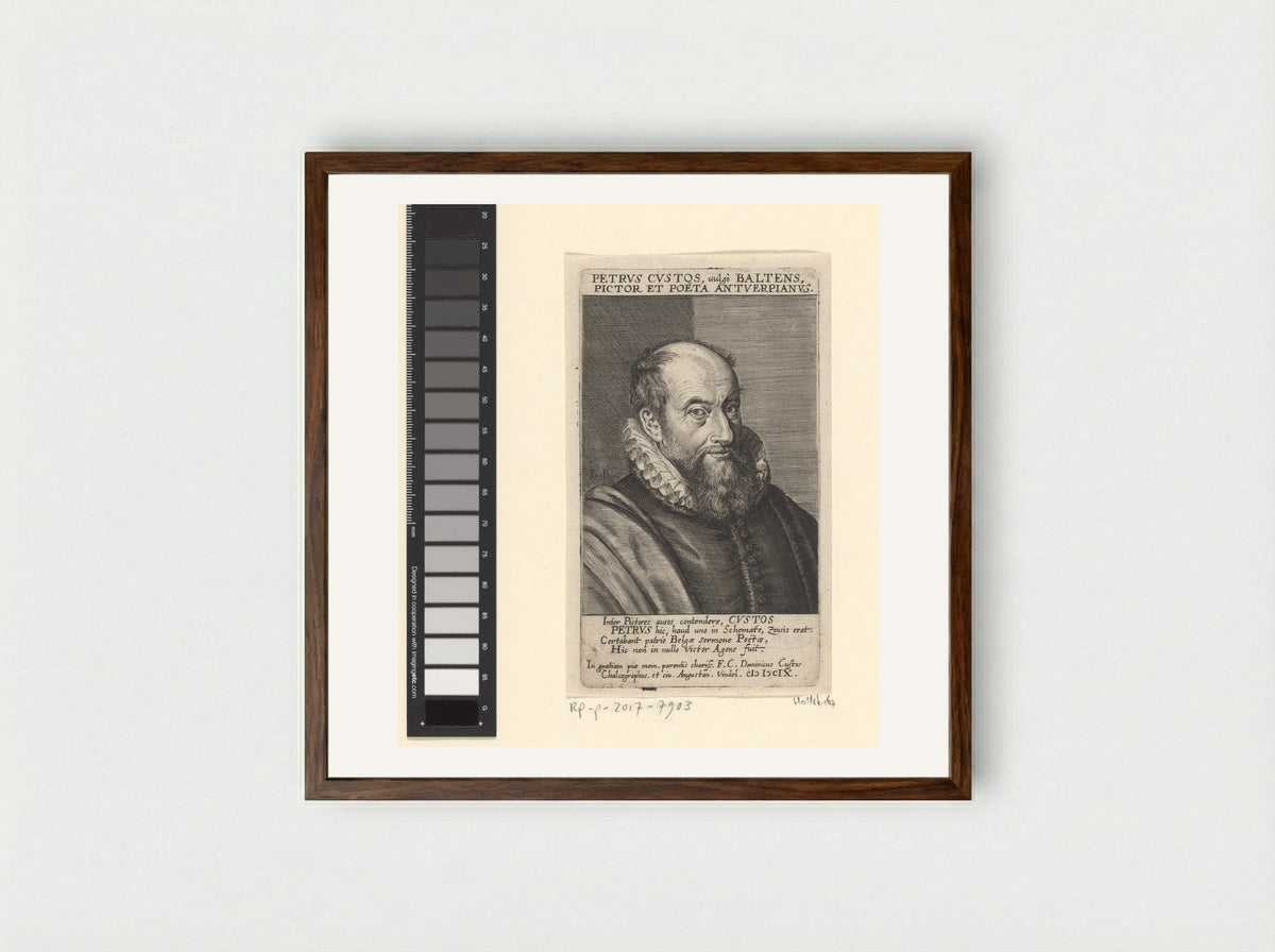 Portrait of Peeter Baltens - Lucas Kilian - Framed Print Dark Wood