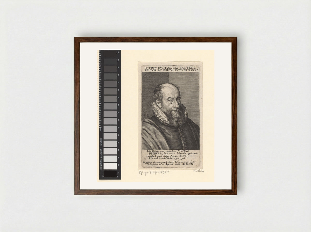 Portrait of Peeter Baltens - Lucas Kilian - Framed Print Dark Wood