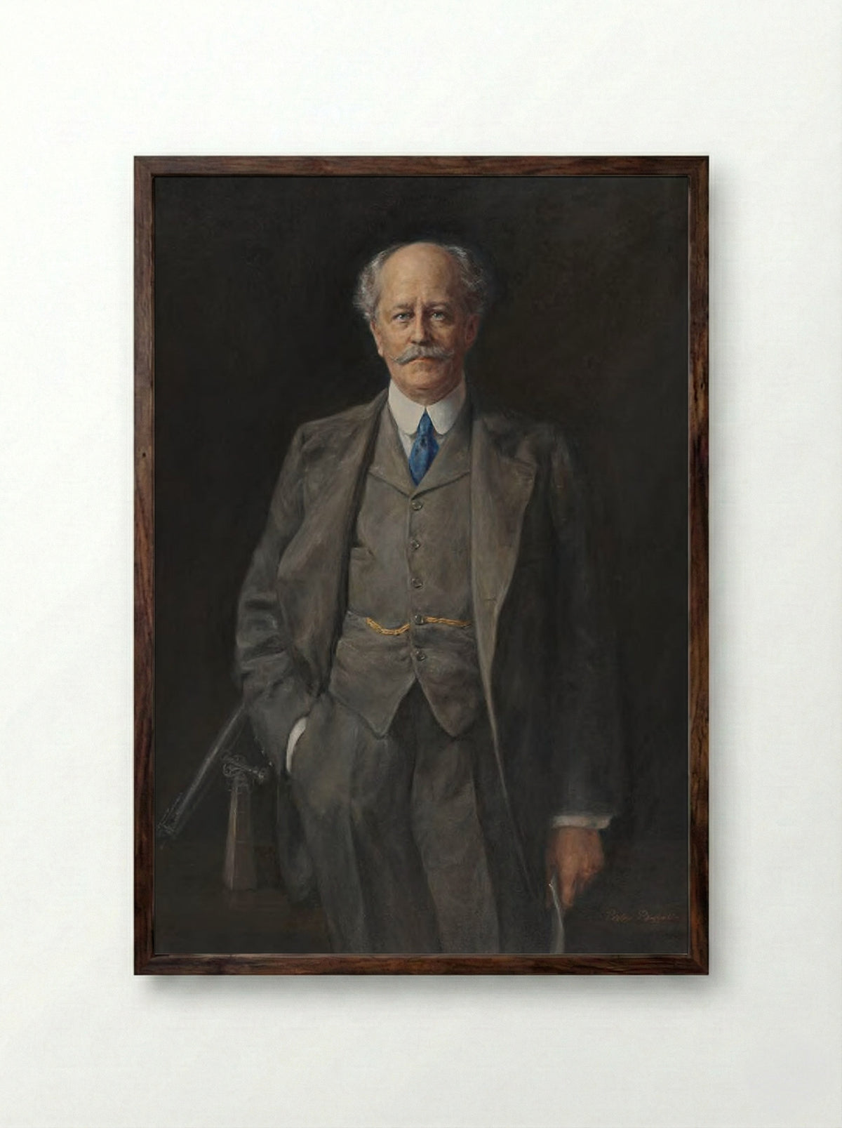 Portrait of Percival Lowell - Pietro Pezzati - Framed Print Dark Wood