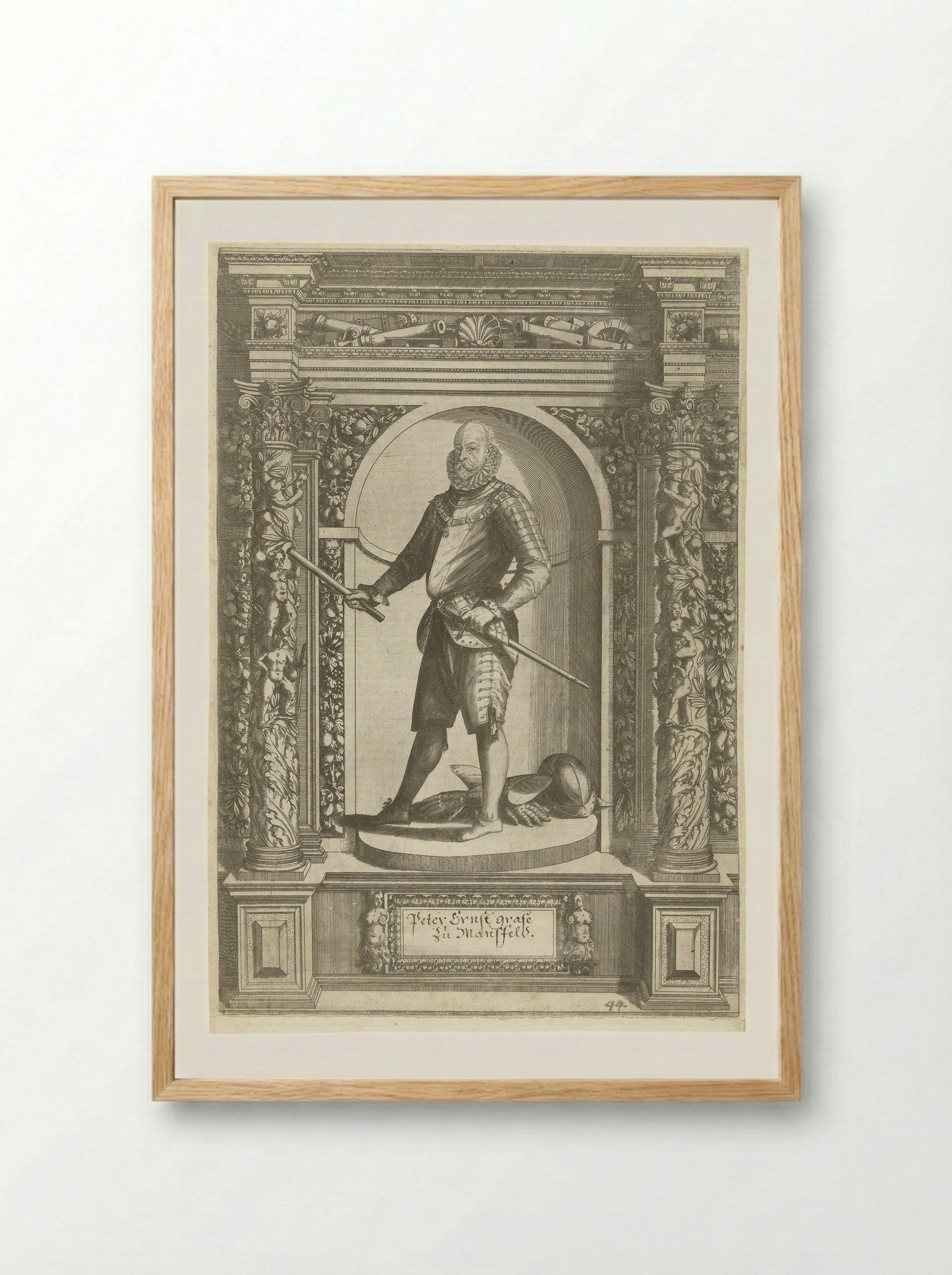 Portrait of Peter Ernst I, Count of Mansfeld-Vorderort - Dominicus Custos - Framed Print Wood