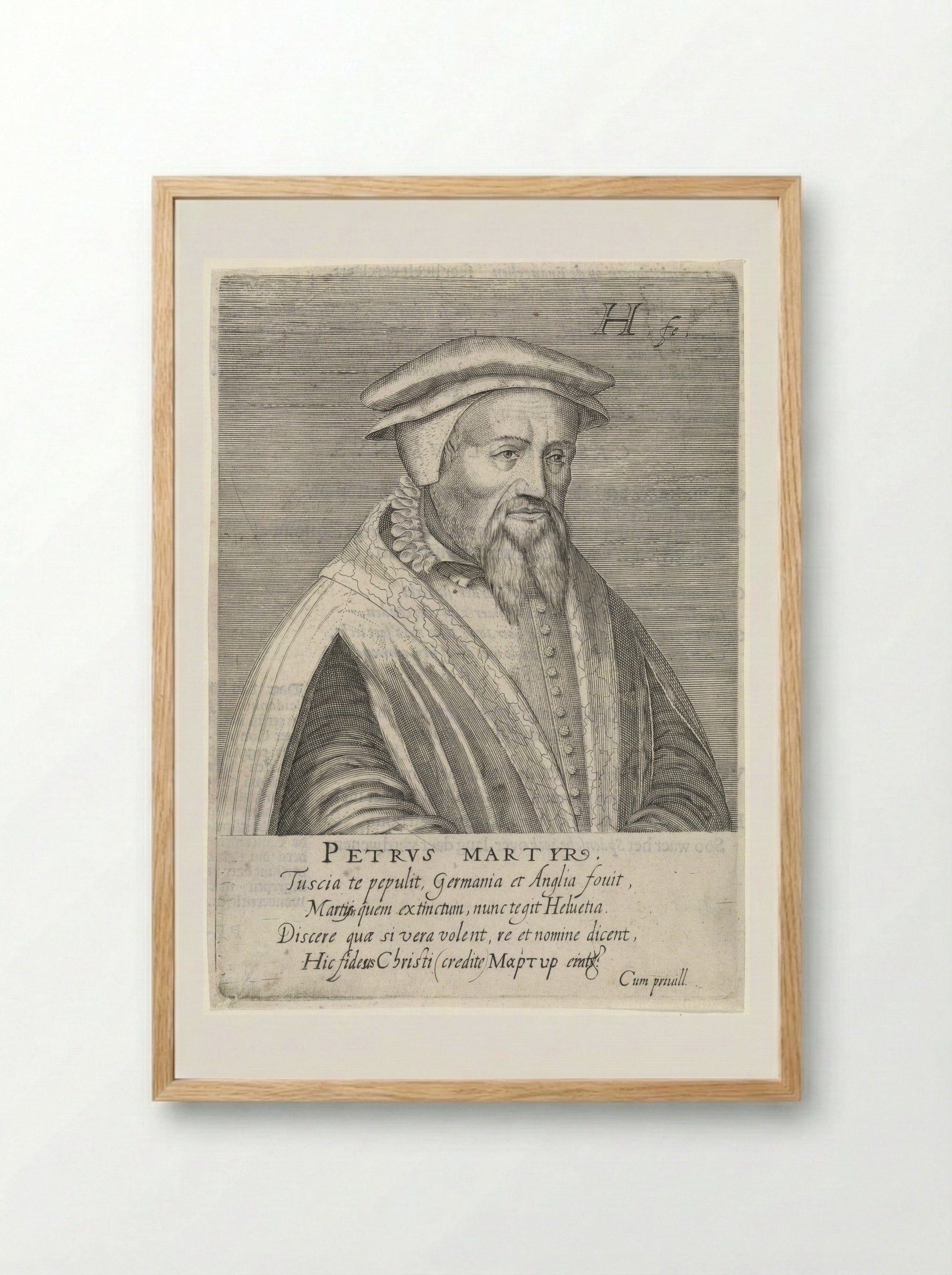 Portrait of Peter Martyr Vermigli - Hendrick Hondius (I) - Framed Print Wood