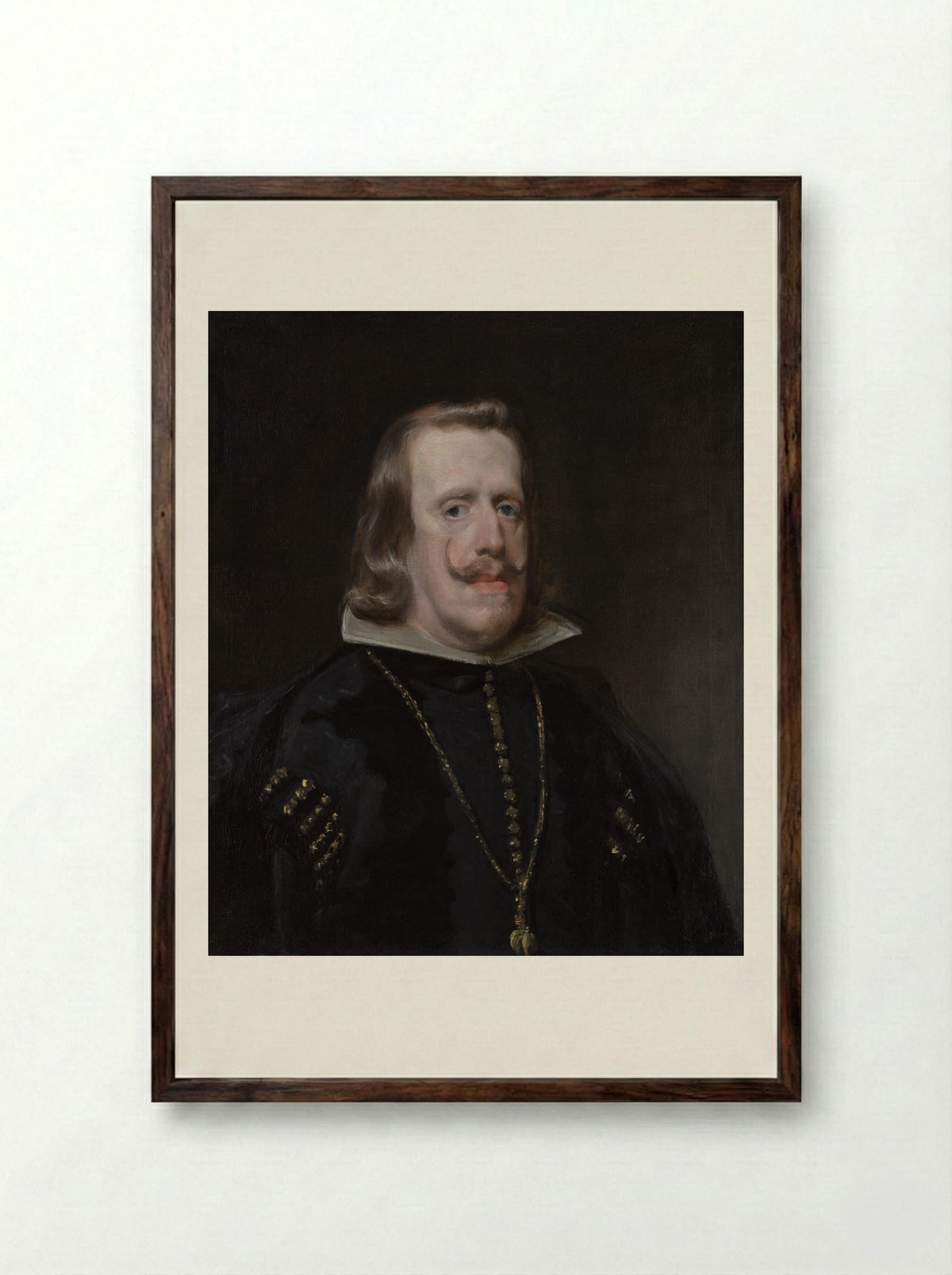 Portrait of Philip IV of Spain - Diego Velázquez - Framed Print Dark Wood