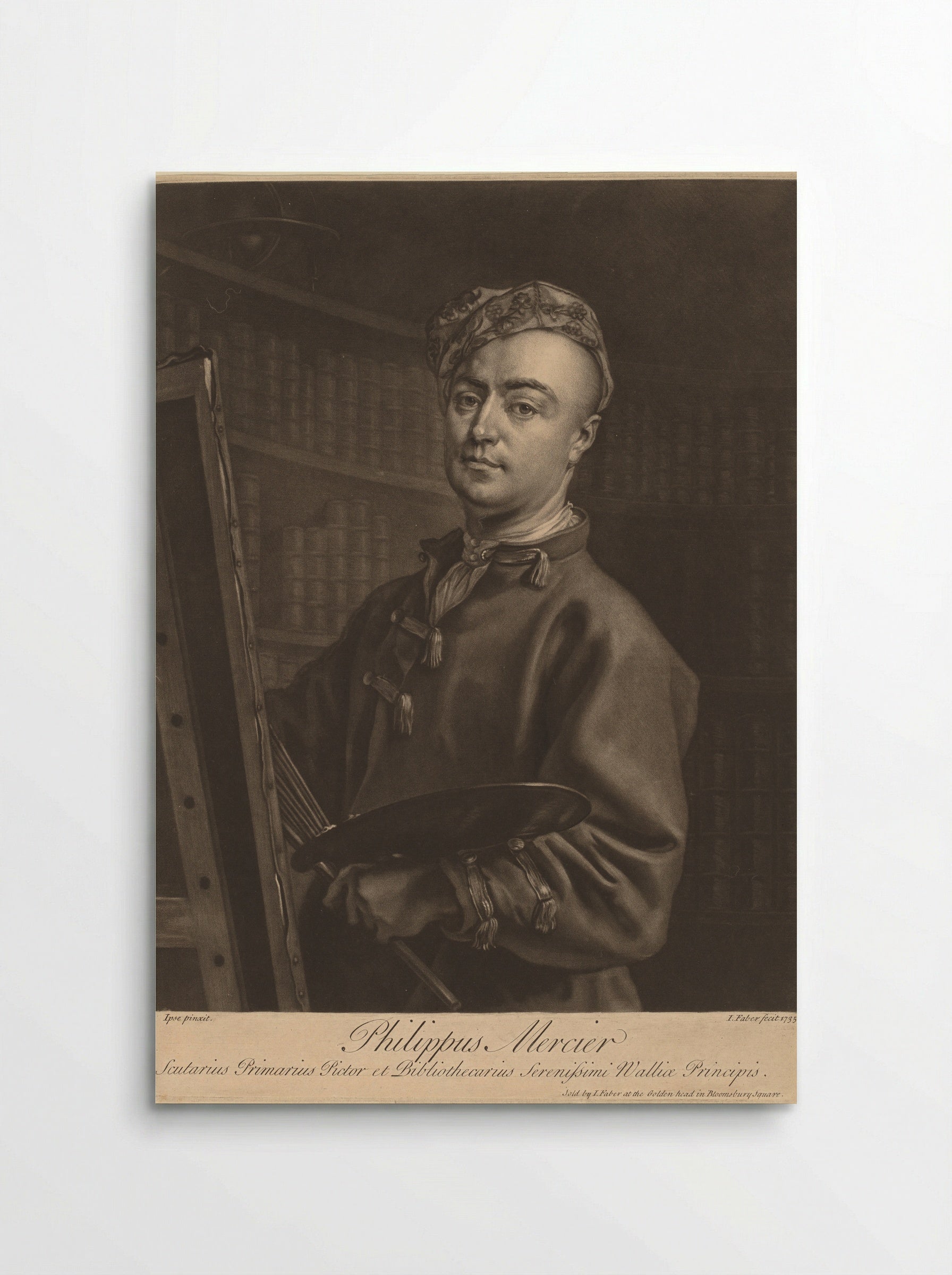 Portrait of Philippe Mercier - John Faber the Younger - Poster