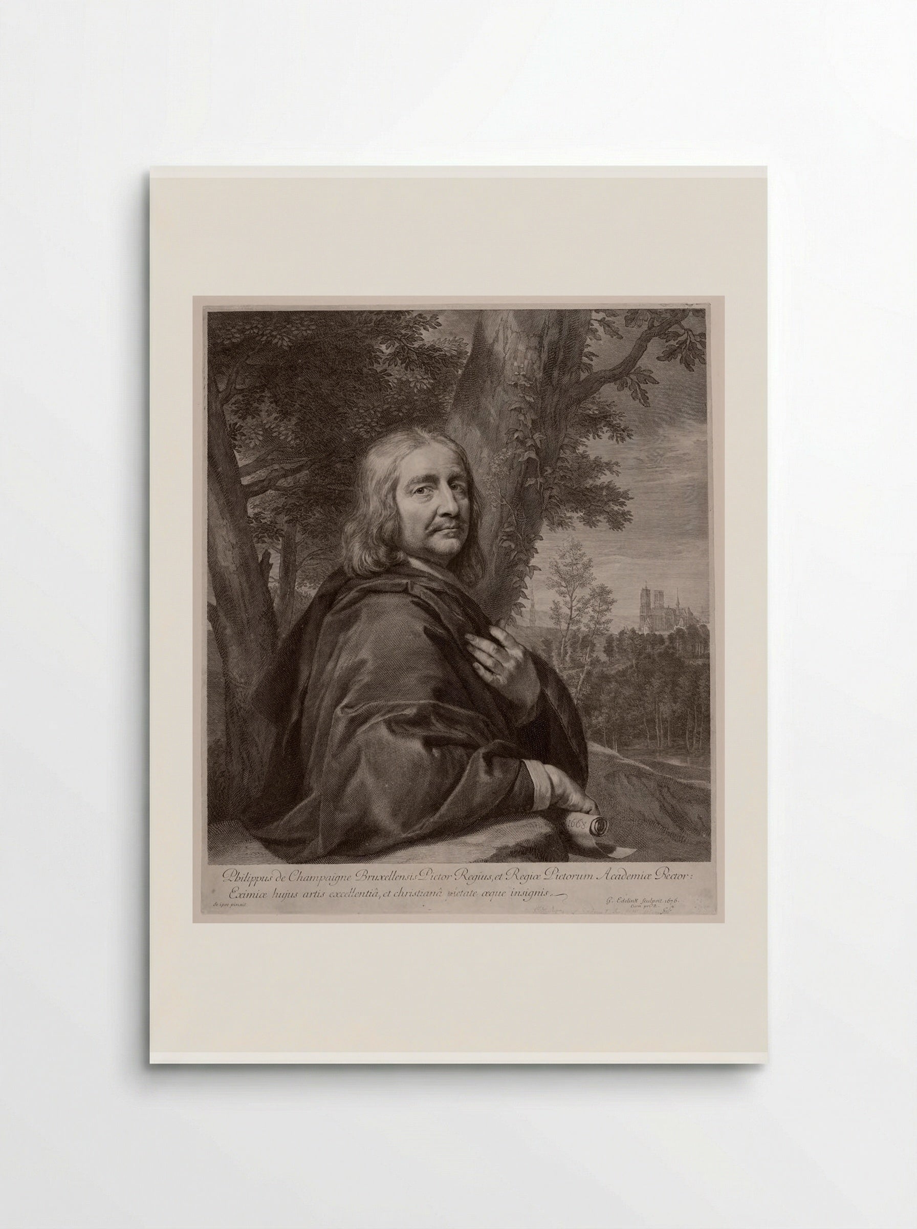 Portrait of Philippe de Champaigne - Gérard Edelinck - Poster