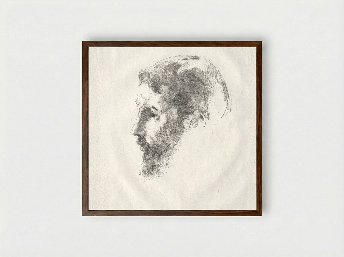 Portrait of Pierre Bonnard - Odilon Redon - Framed Print Dark Wood