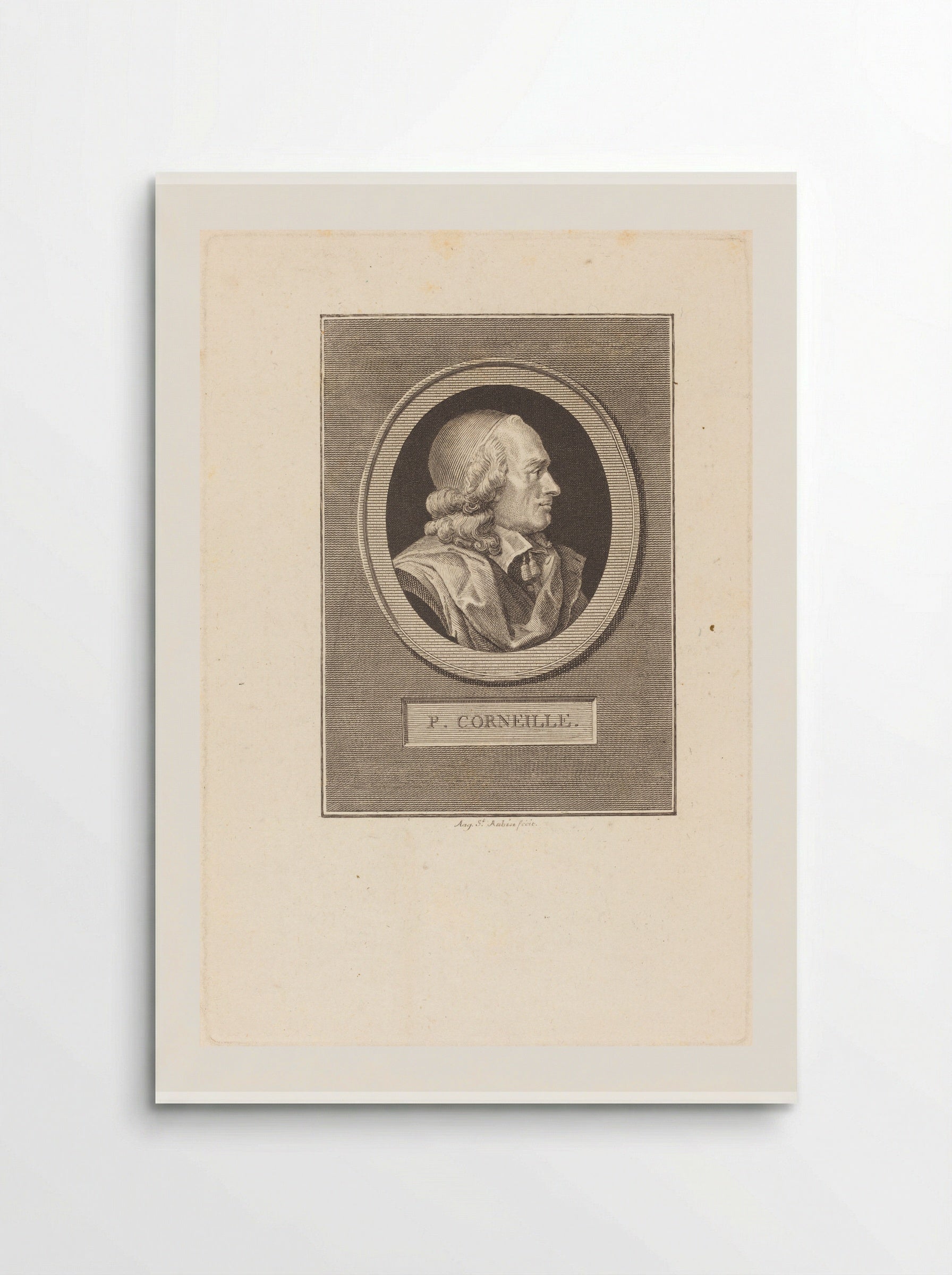 Portrait of Pierre Corneille - Augustin de Saint-Aubin - Poster