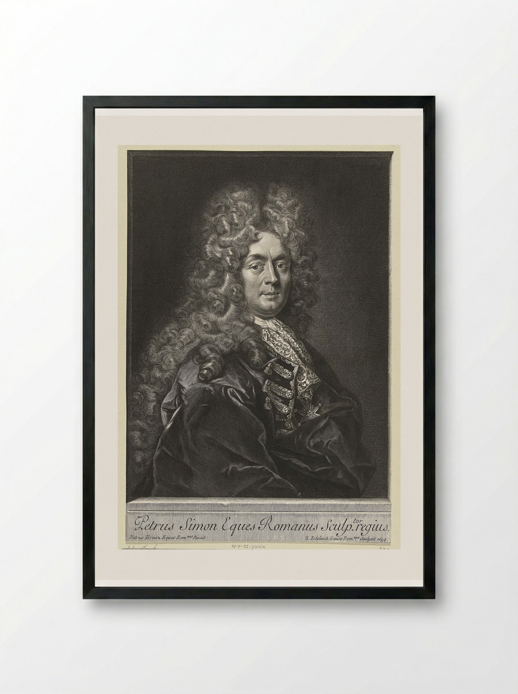 Portrait of Pierre Simon - Gérard Edelinck - Framed Print Black