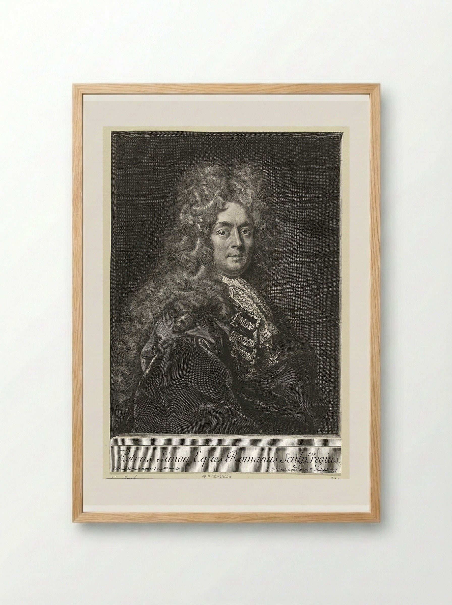 Portrait of Pierre Simon - Gérard Edelinck - Framed Print Wood