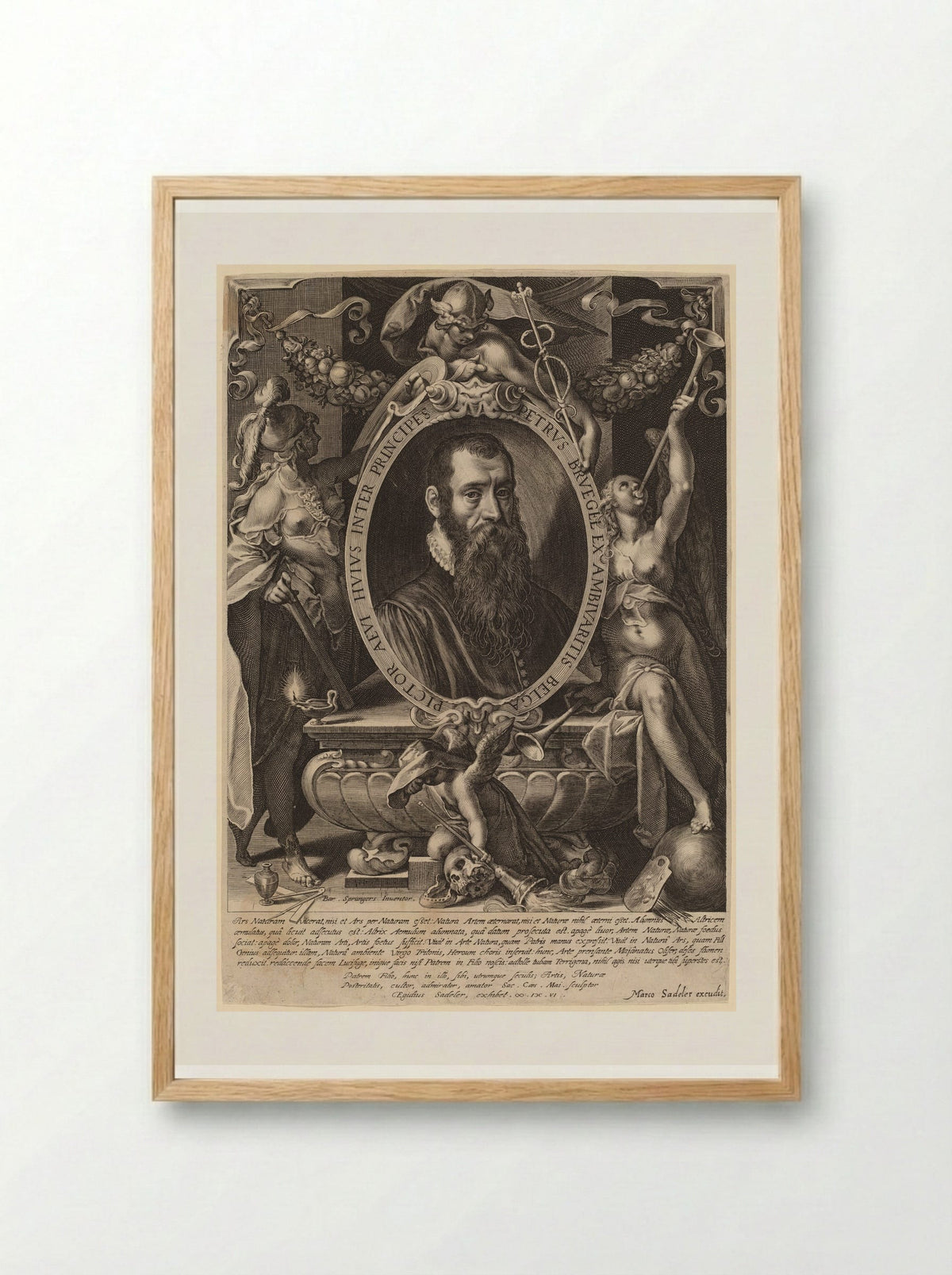 Portrait of Pieter Brueghel the Younger - Aegidius Sadeler II - Framed Print Wood