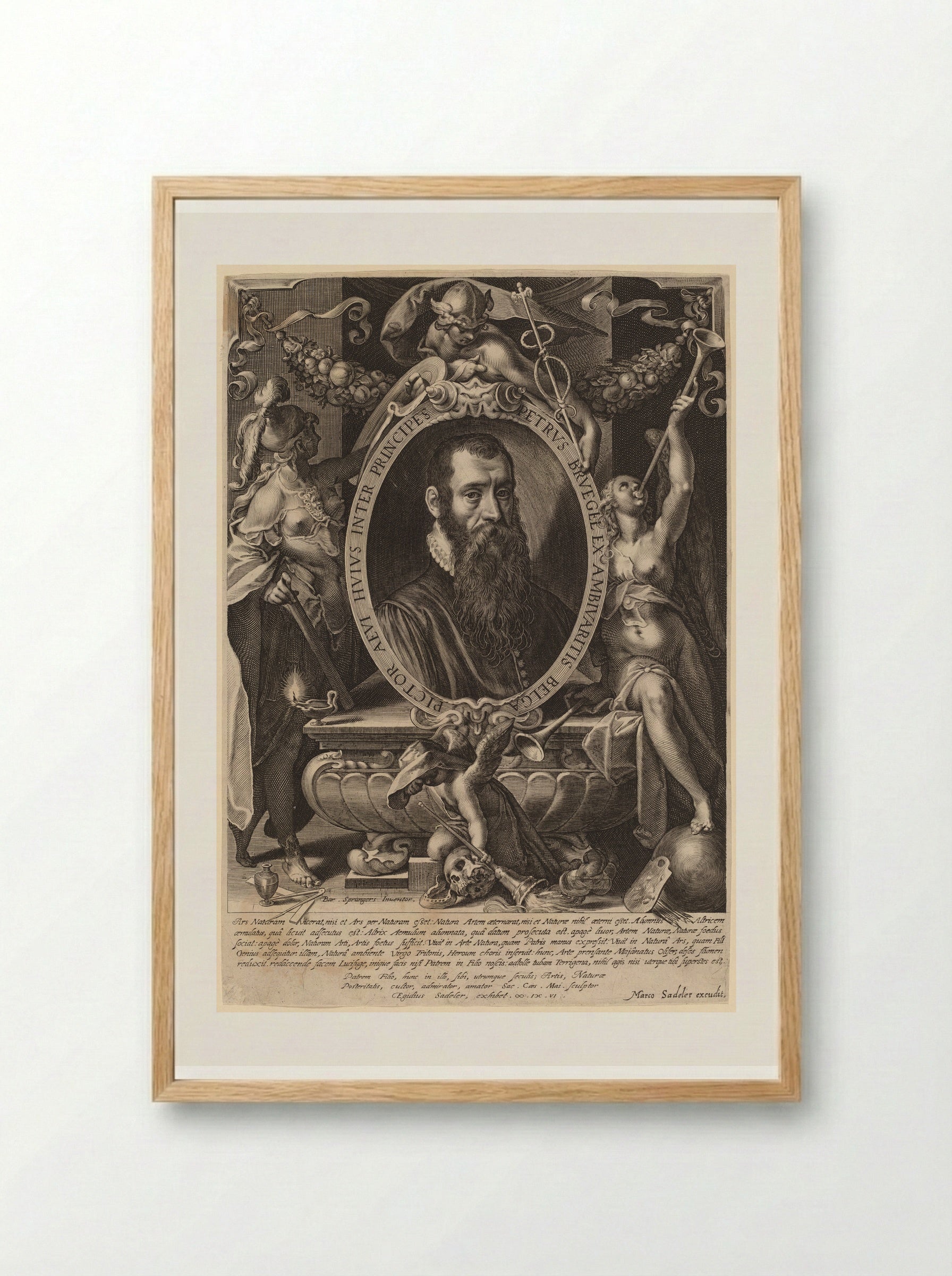 Portrait of Pieter Brueghel the Younger - Aegidius Sadeler II - Framed Print Wood