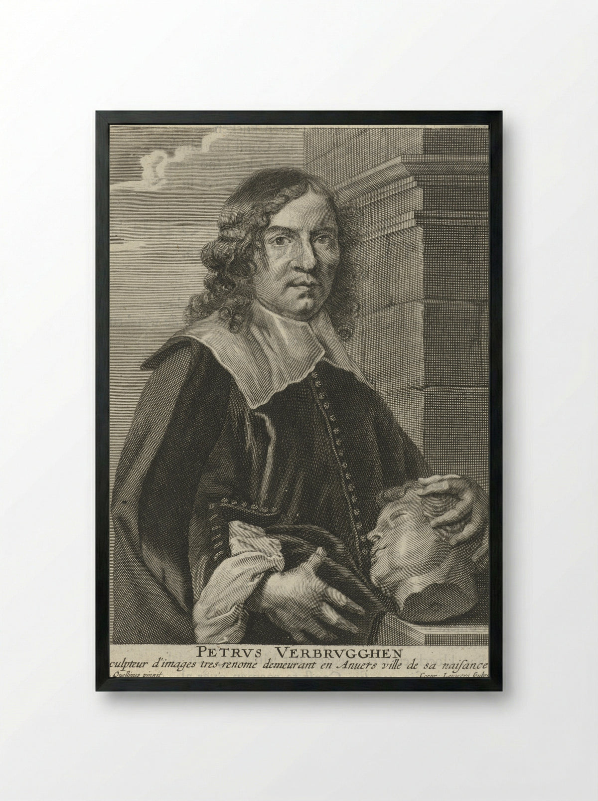 Portrait of Pieter Verbruggen (I) - Coenraad Lauwers - Framed Print Black