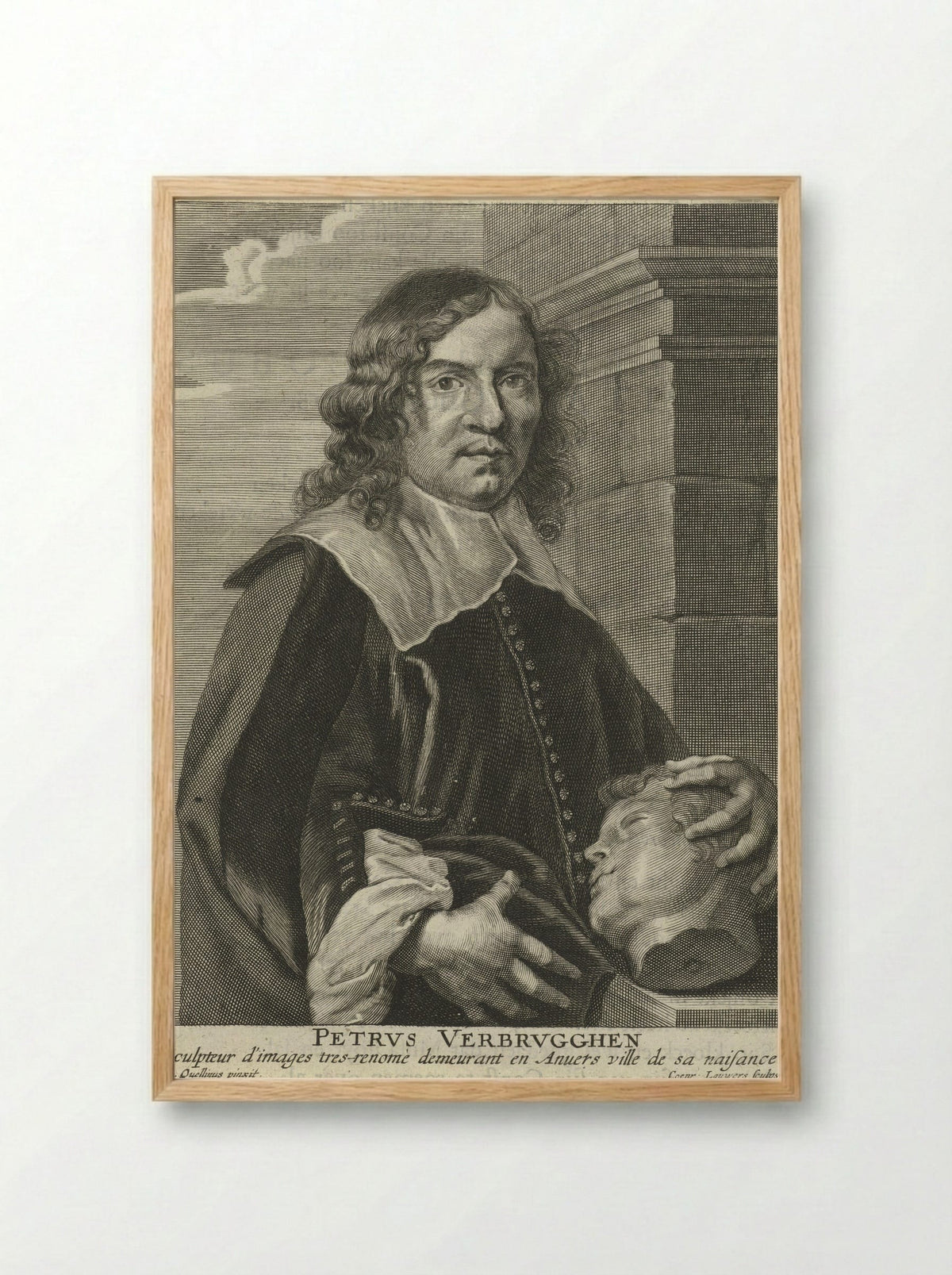 Portrait of Pieter Verbruggen (I) - Coenraad Lauwers - Framed Print Wood