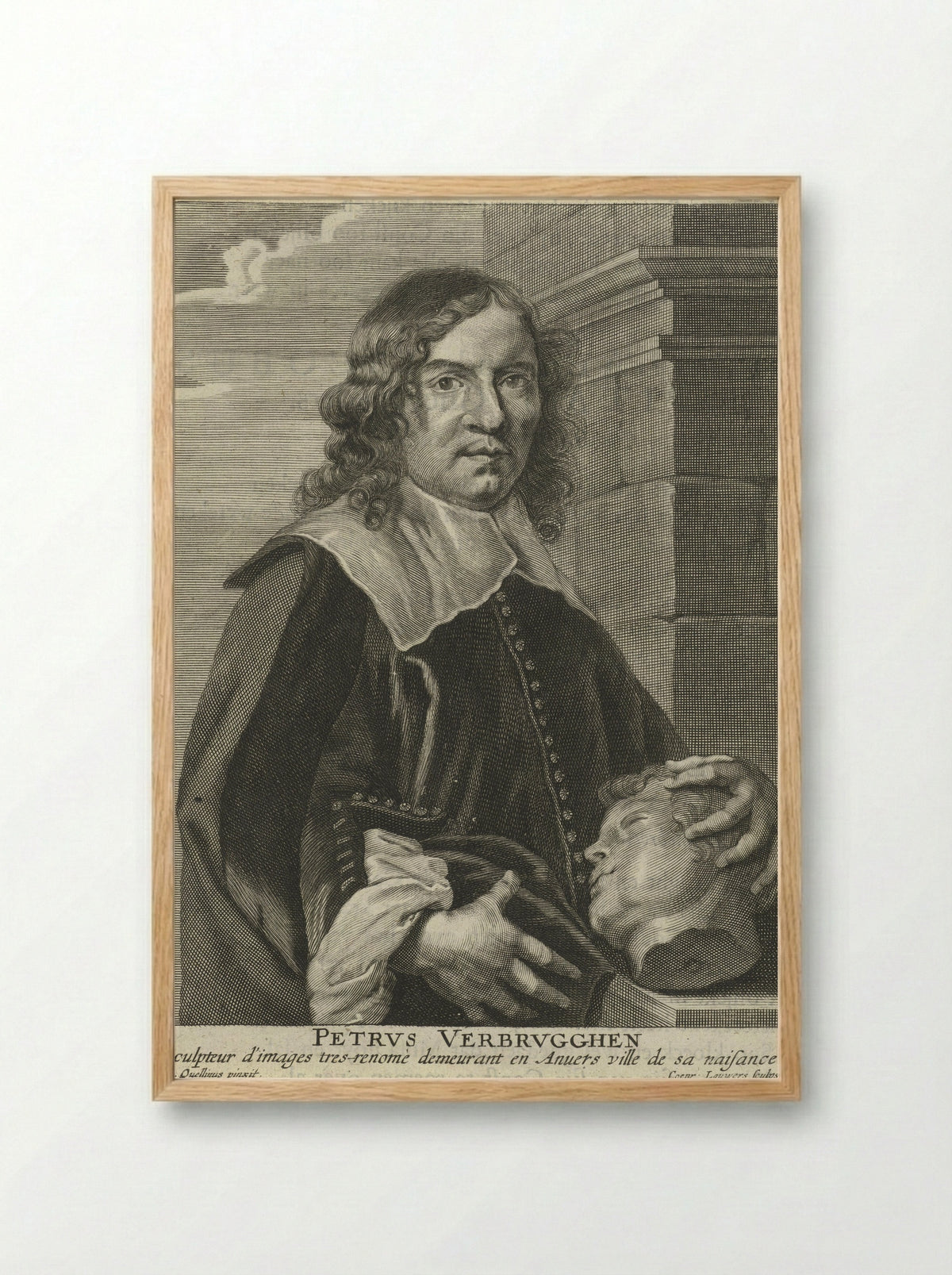Portrait of Pieter Verbruggen (I) - Coenraad Lauwers - Framed Print Wood
