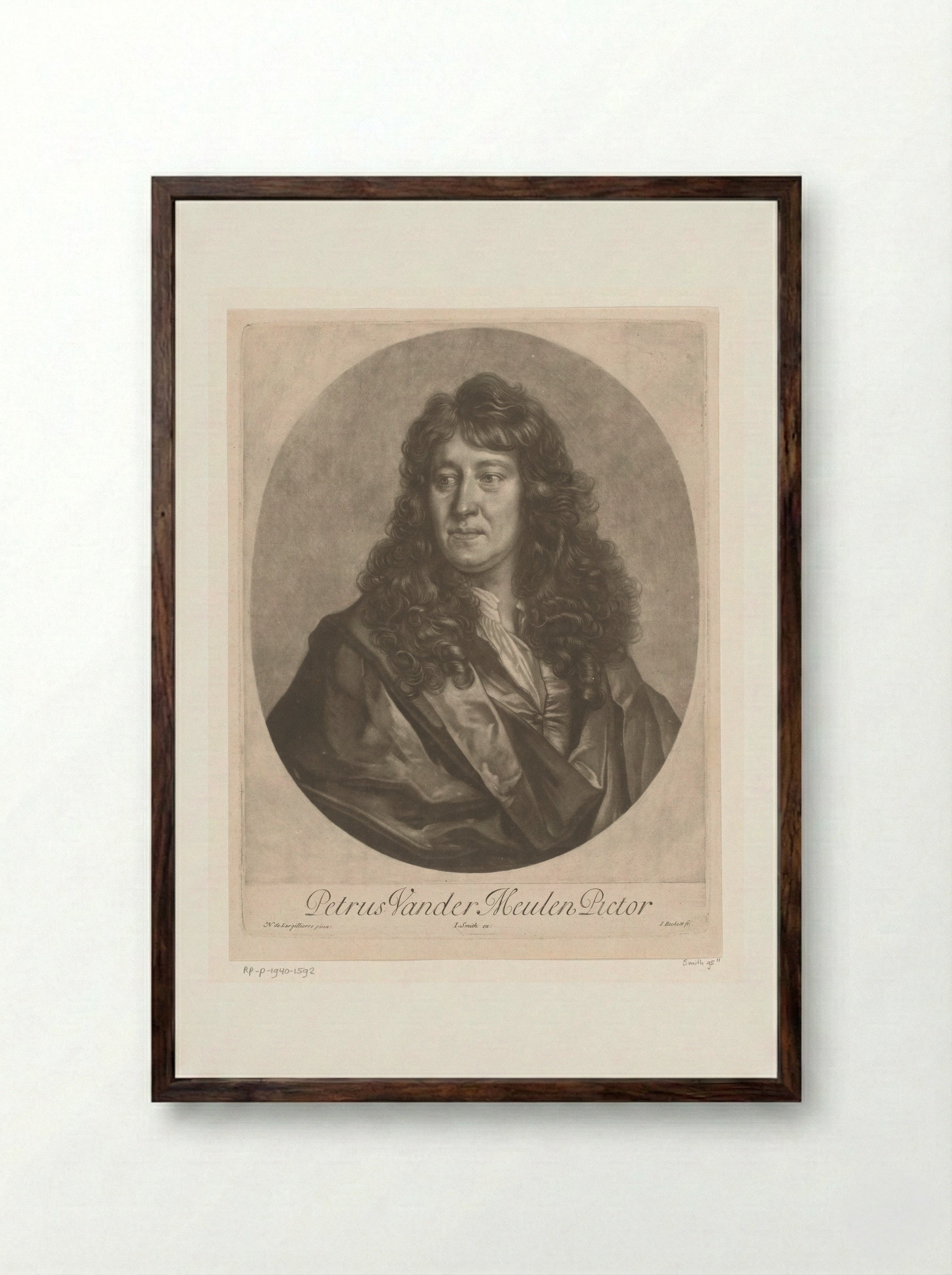 Portrait of Pieter van der Meulen - Isaac Beckett - Framed Print Dark Wood