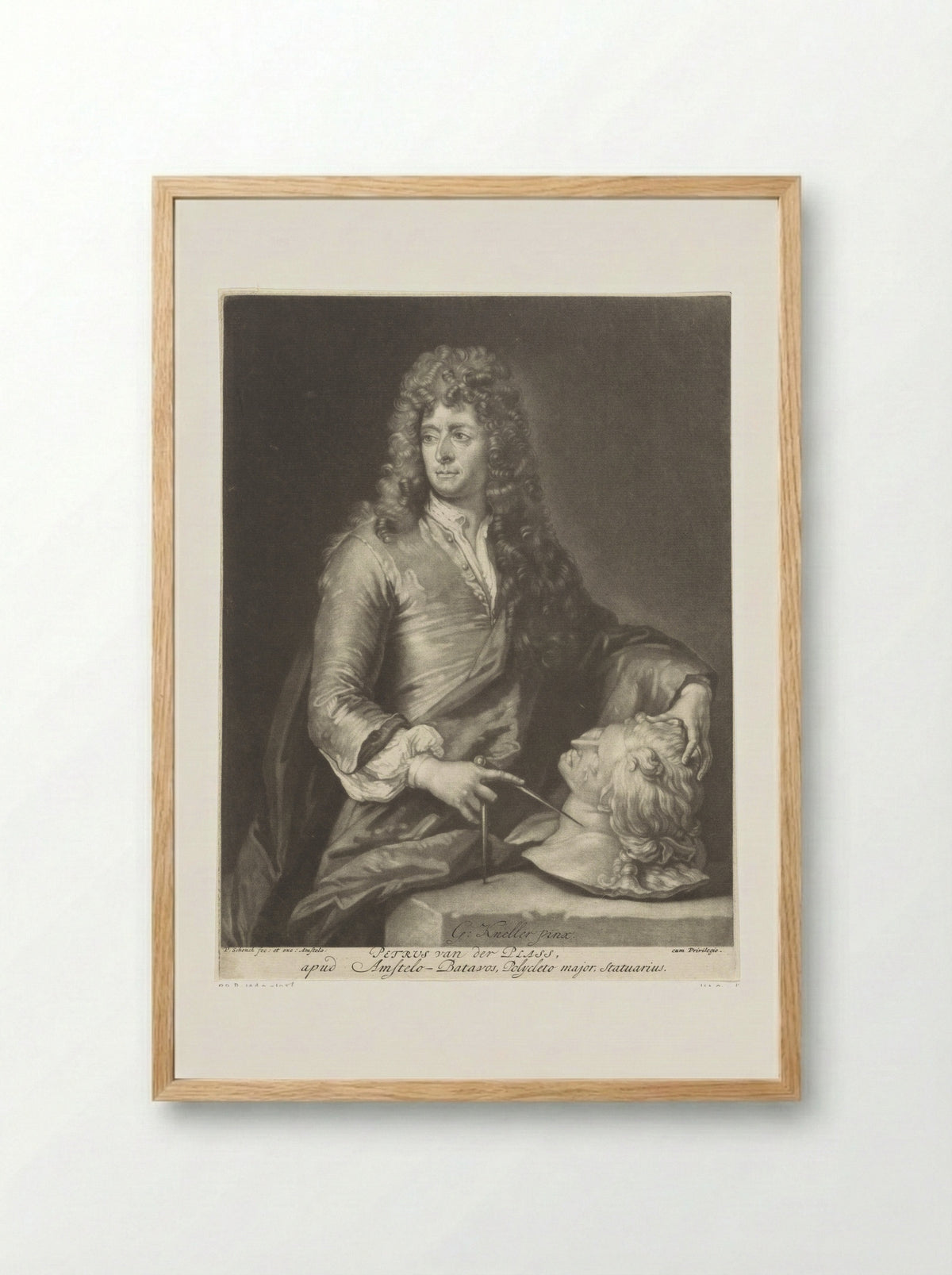 Portrait of Pieter van der Plas (II) - Pieter Schenk - Framed Print Wood