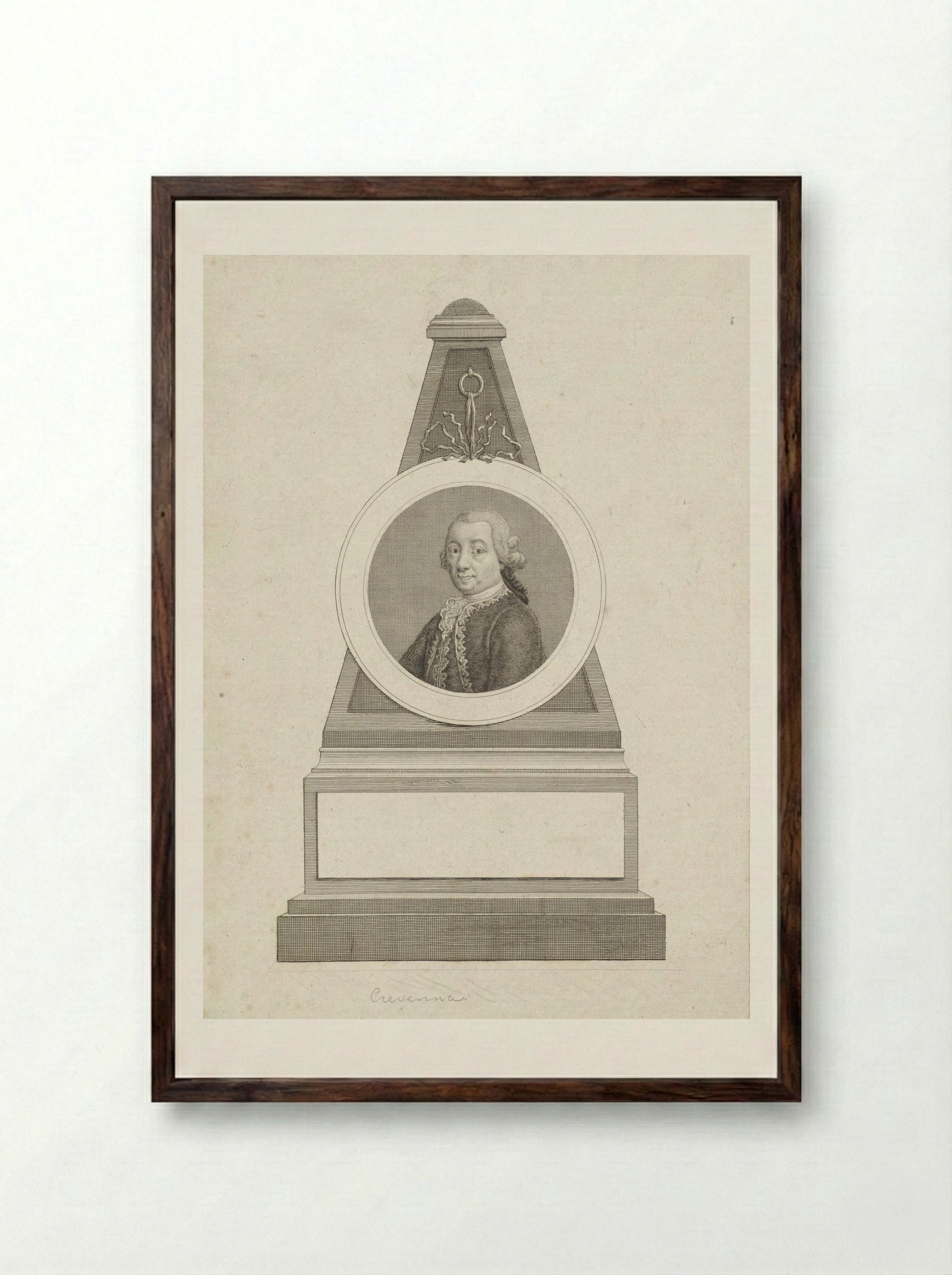 Portrait of Pietro Antonio Crevenna - Reinier Vinkeles - Framed Print Dark Wood
